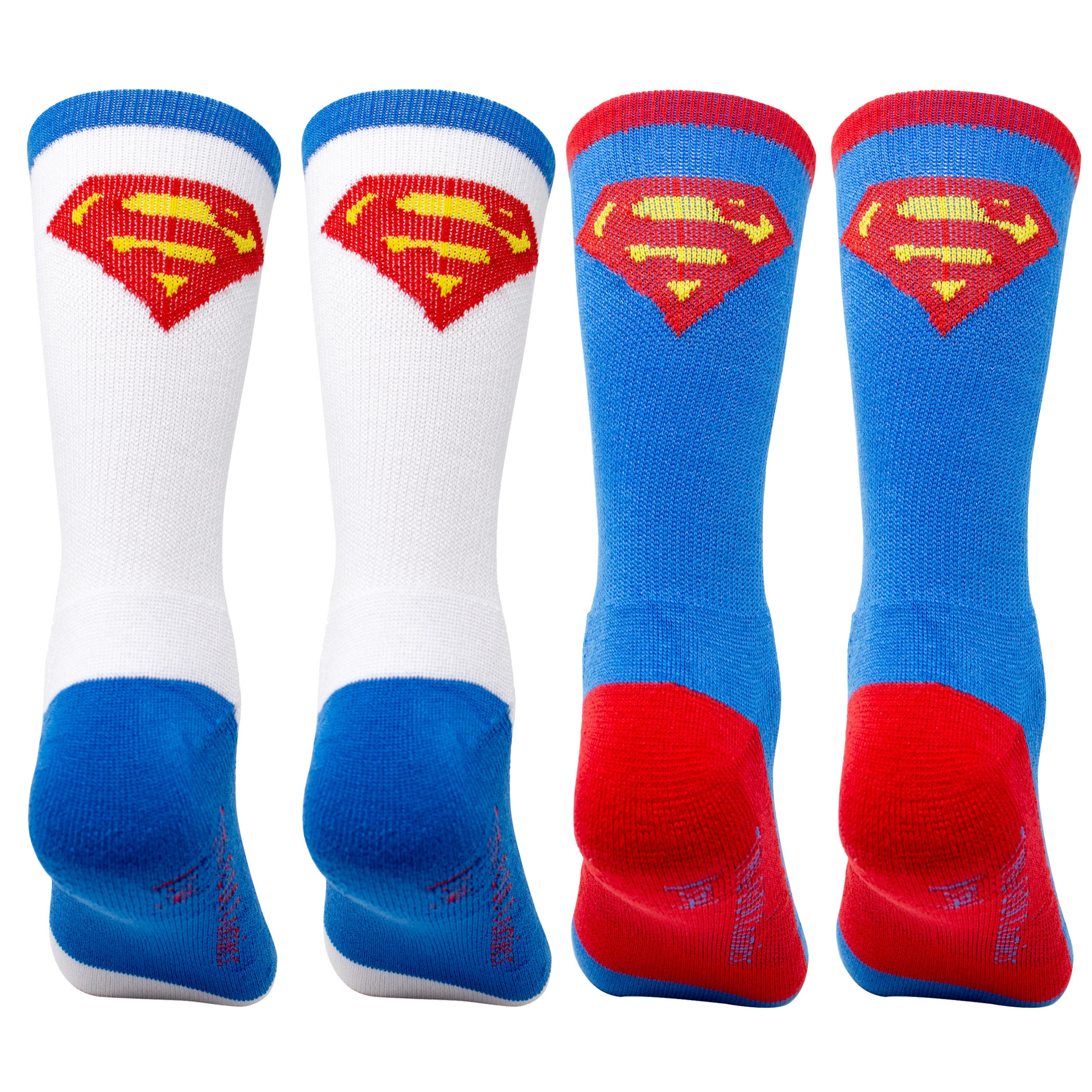 Superman 2-Pack Athletic Kids Socks, White