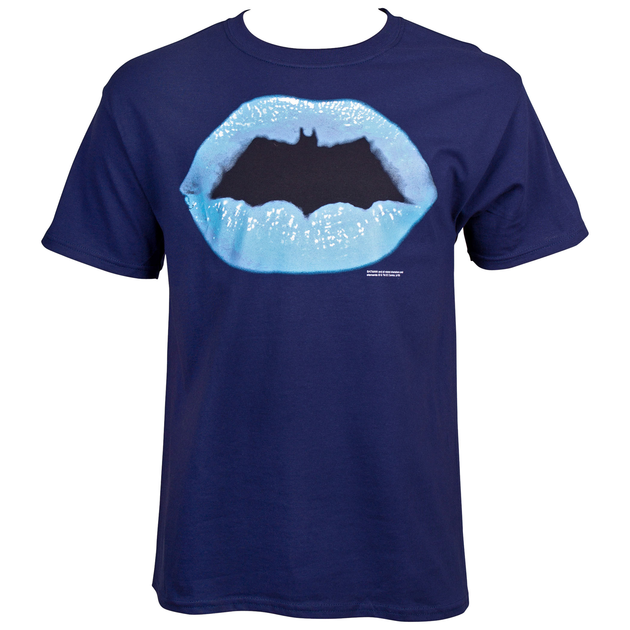Batman Lips Symbol T-Shirt, Blue
