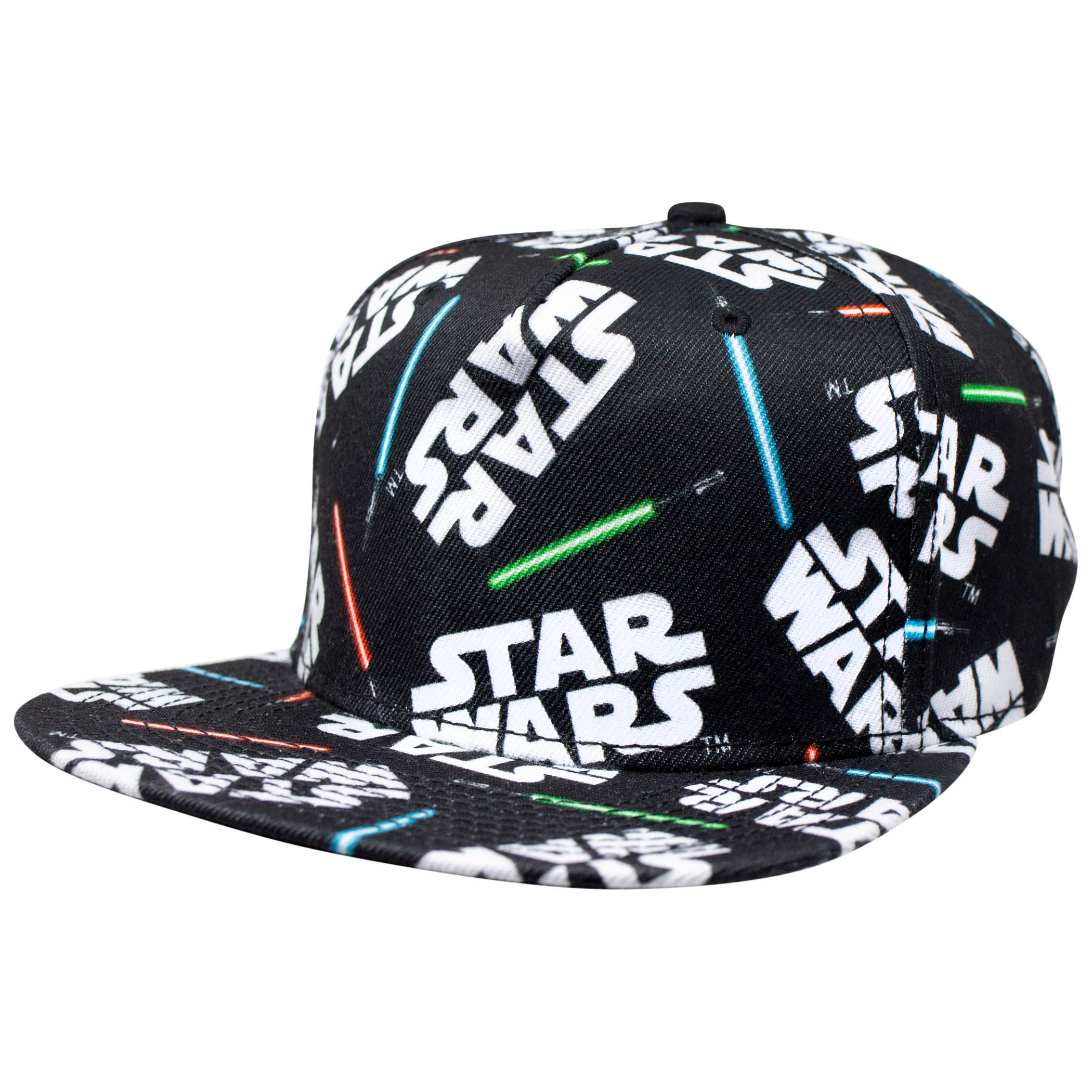 Star Wars All Over Lightsaber Print Snapback Hat, Black