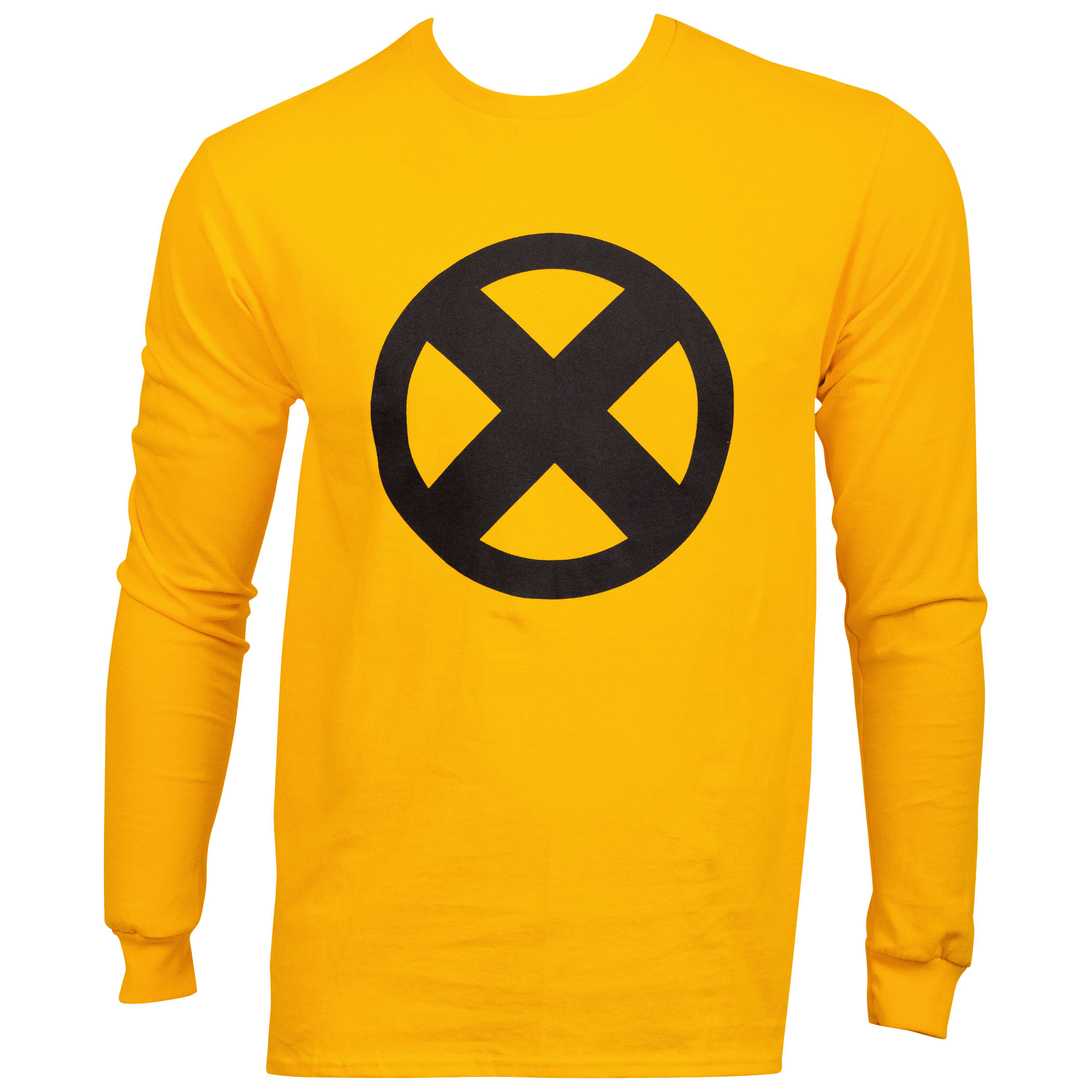 Marvel X-Men Symbol Logo Gold Long Sleeve Shirt, Gold