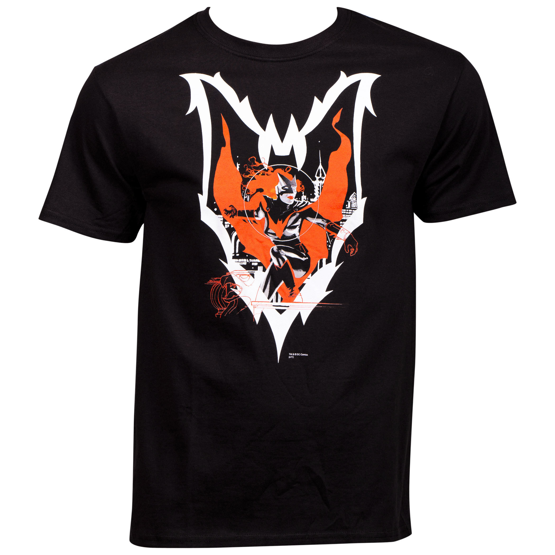 Batwoman Character Action Pose Inside Symbol T-Shirt, Black