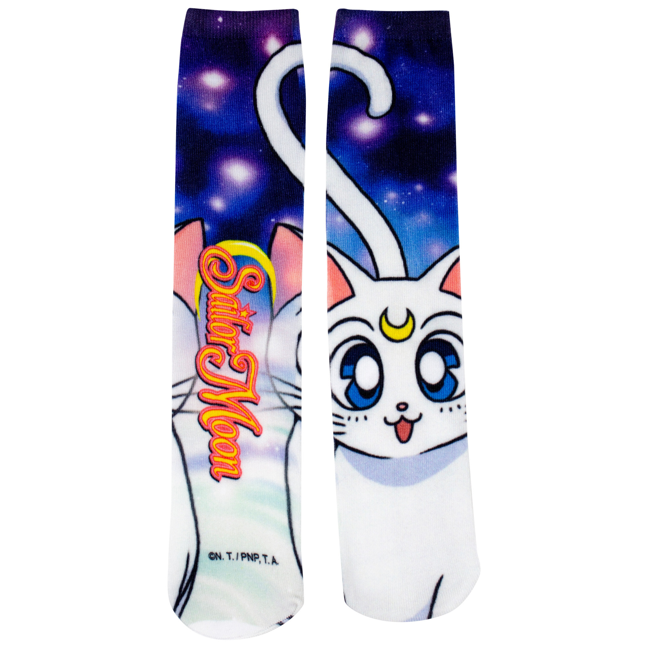 Sailor Moon Artemis 360 Print Crew Socks, Blue