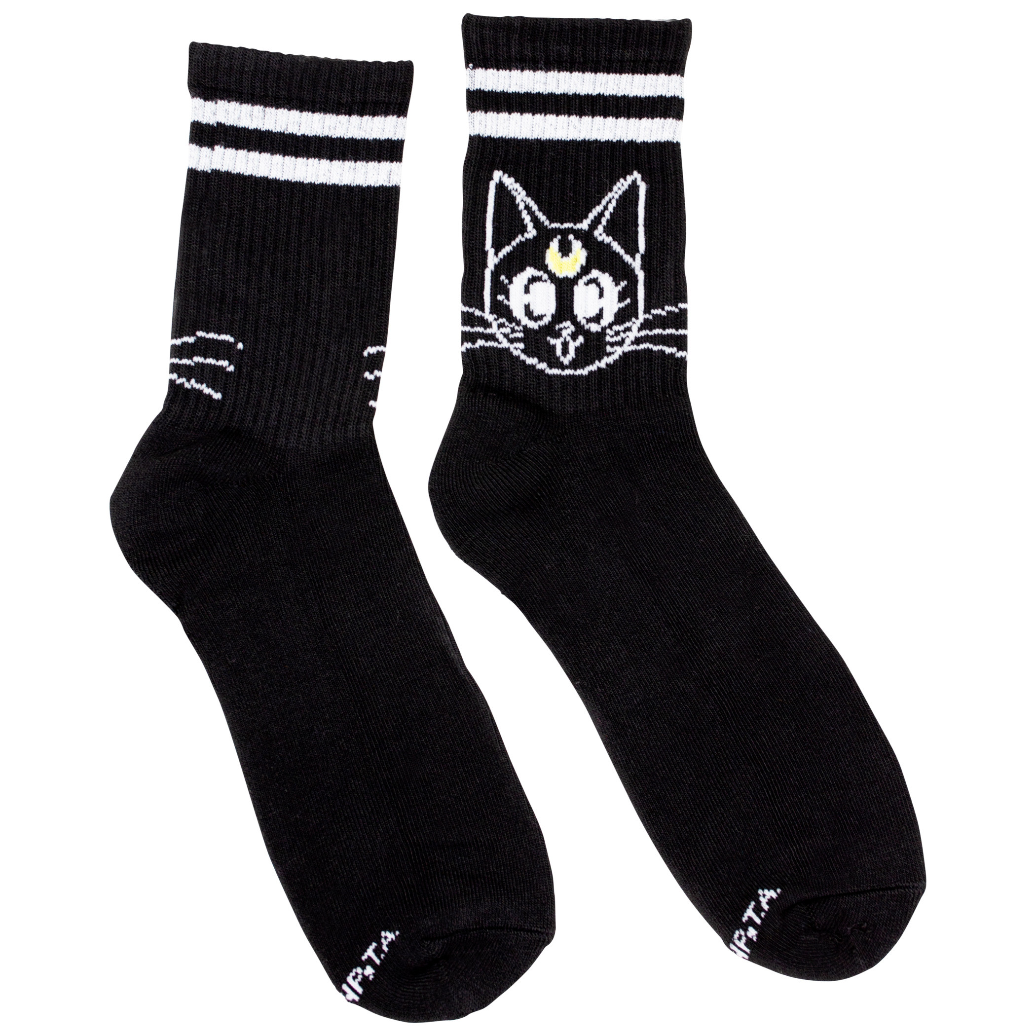 Sailor Moon Luna Black Ankle Socks, Black