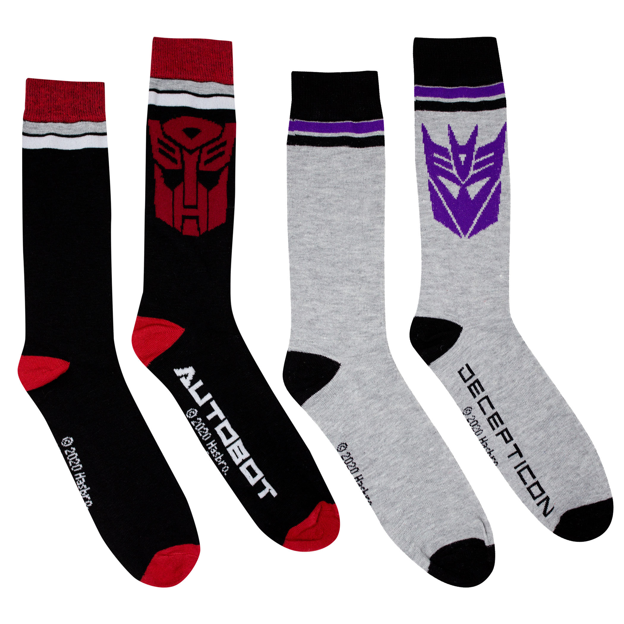 Transformers Decepticon and Autobot 2-Pack Socks, Black