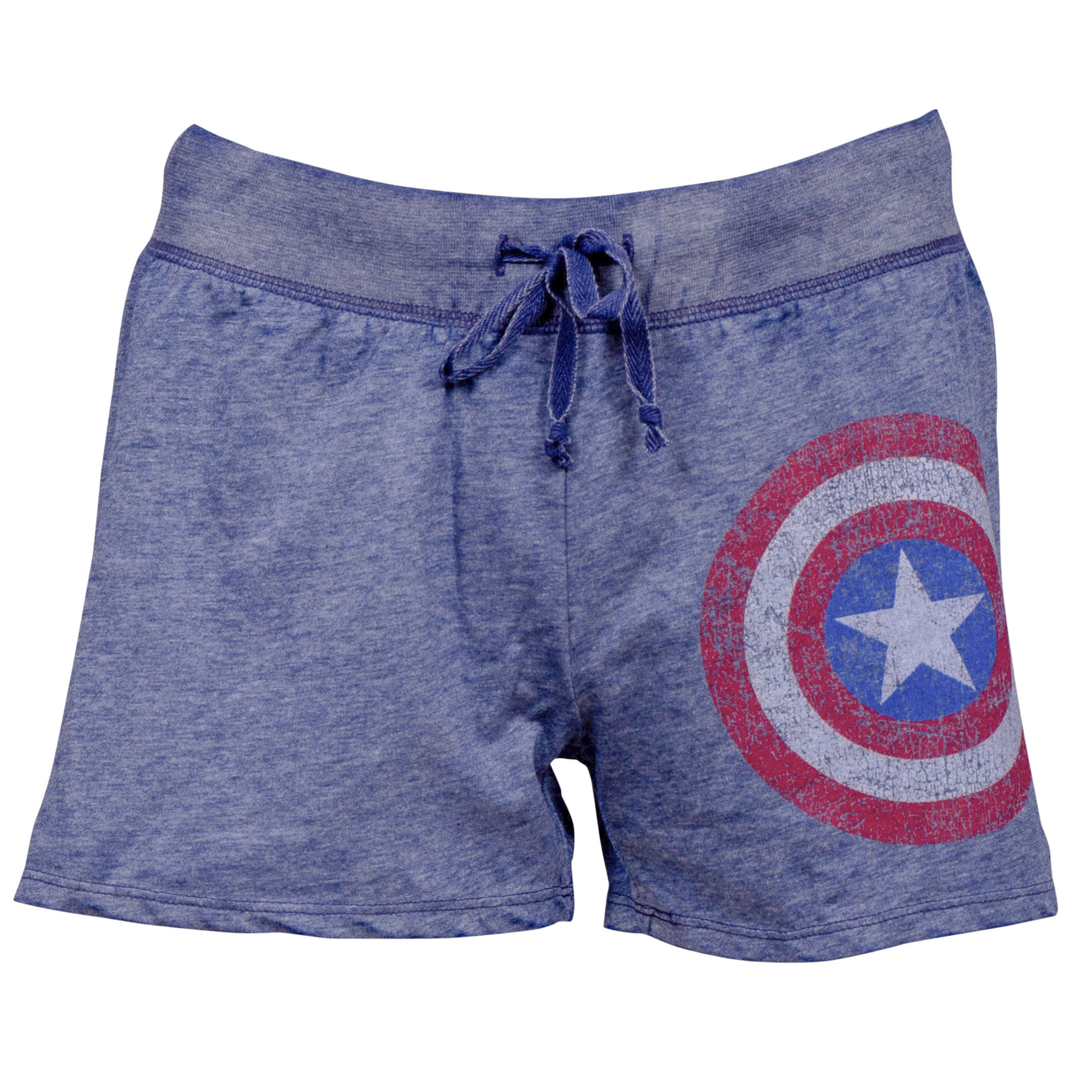 Captain America Symbol Juniors Sleep Shorts, Blue