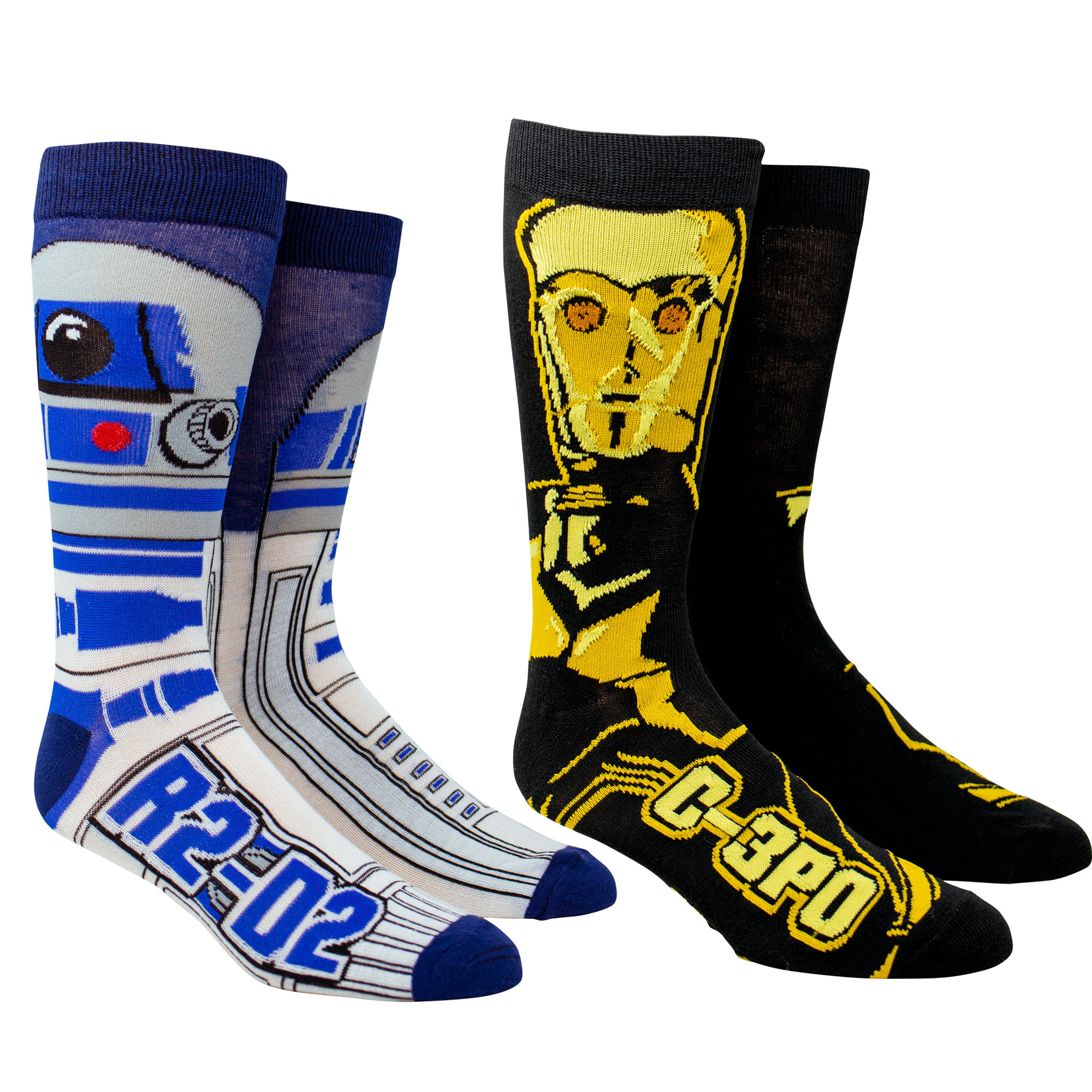 Star Wars R2-D2 and C-3PO Character Crew Socks 2-Pack, Multi-Color