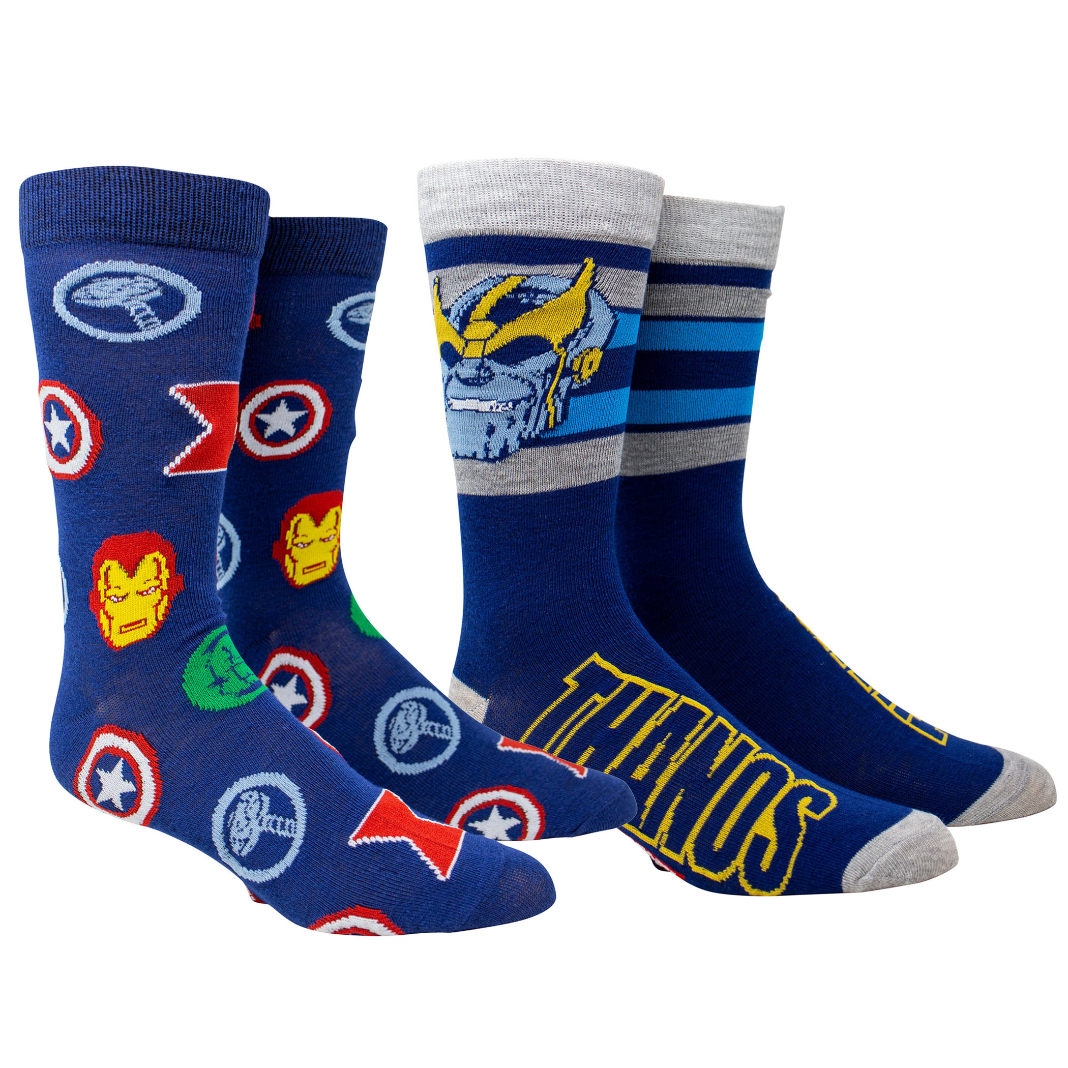 Avengers and Thanos Crew Sock 2-Pack, Multi-Color