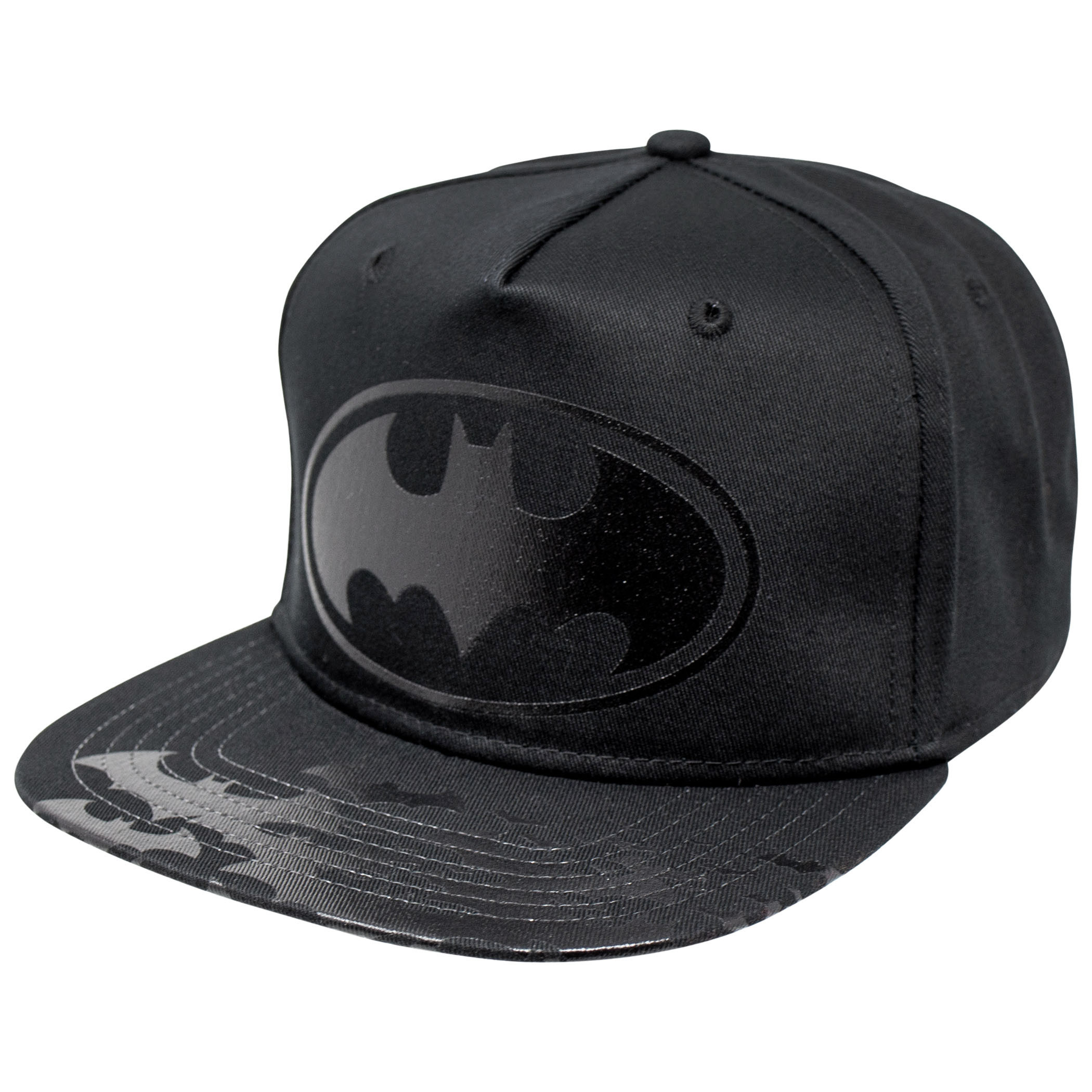 Batman Black Symbol on Black Hat Youth Baseball Hat, Black