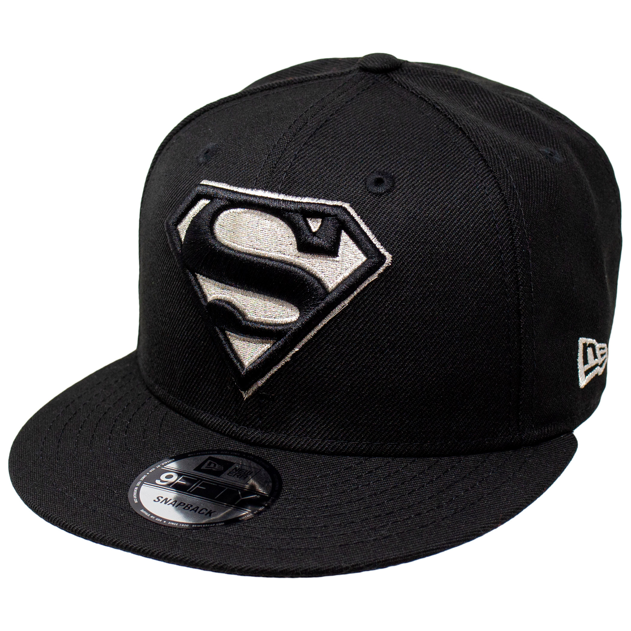 Superman Silver Symbol New Era 9Fifty Adjustable Hat, Black