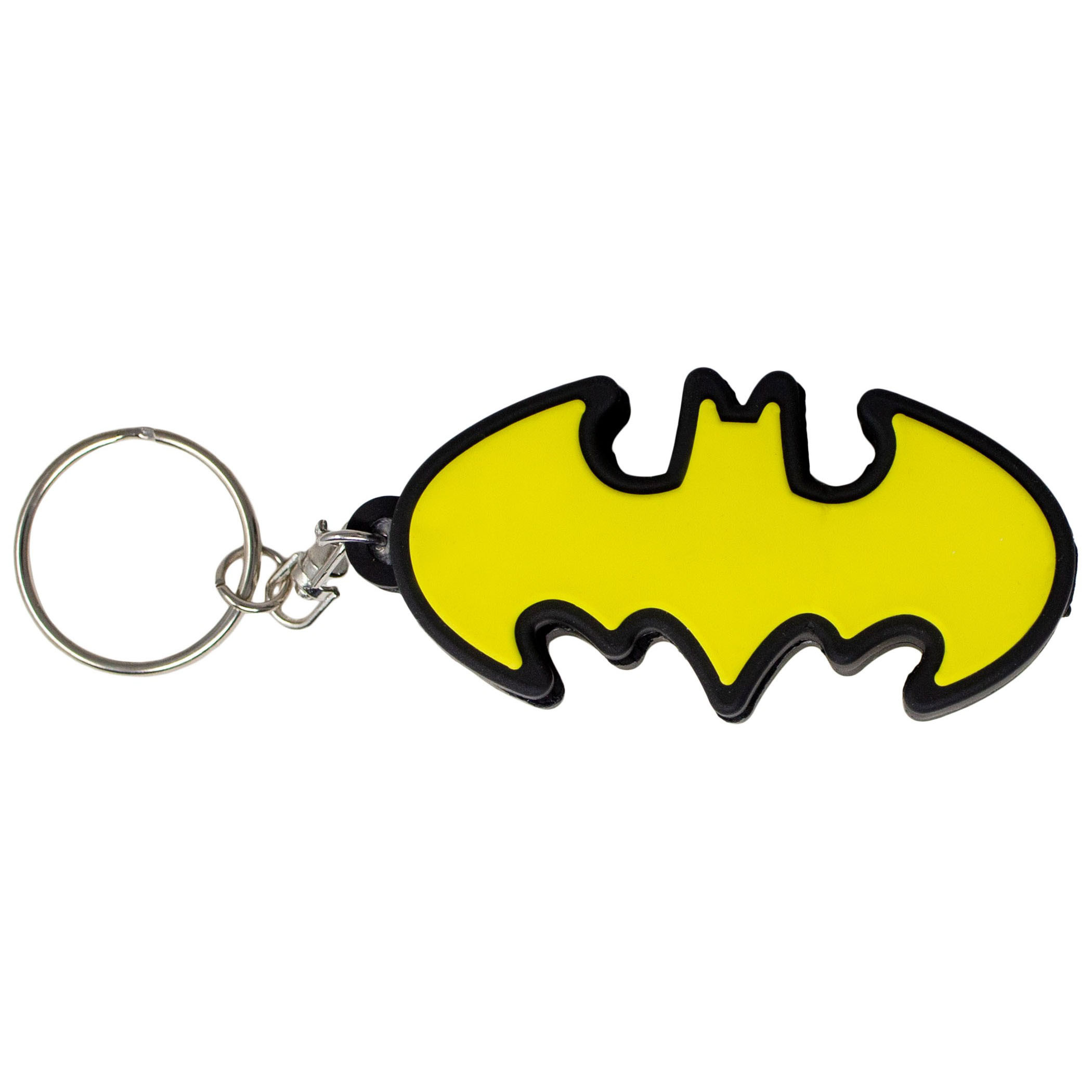 Batman Rubber Molded Projector Flashlight Keychain, Yellow