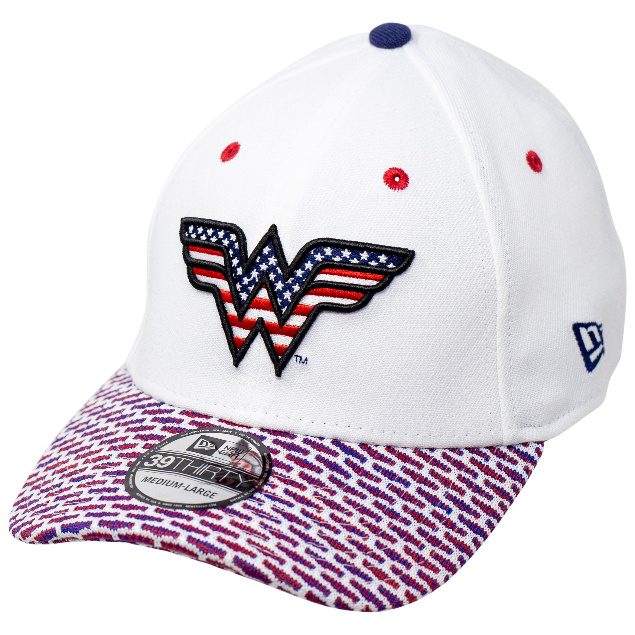 Wonder Woman Red White and Blue Themed New Era 39Thirty Fitted Hat, Multi-Color
