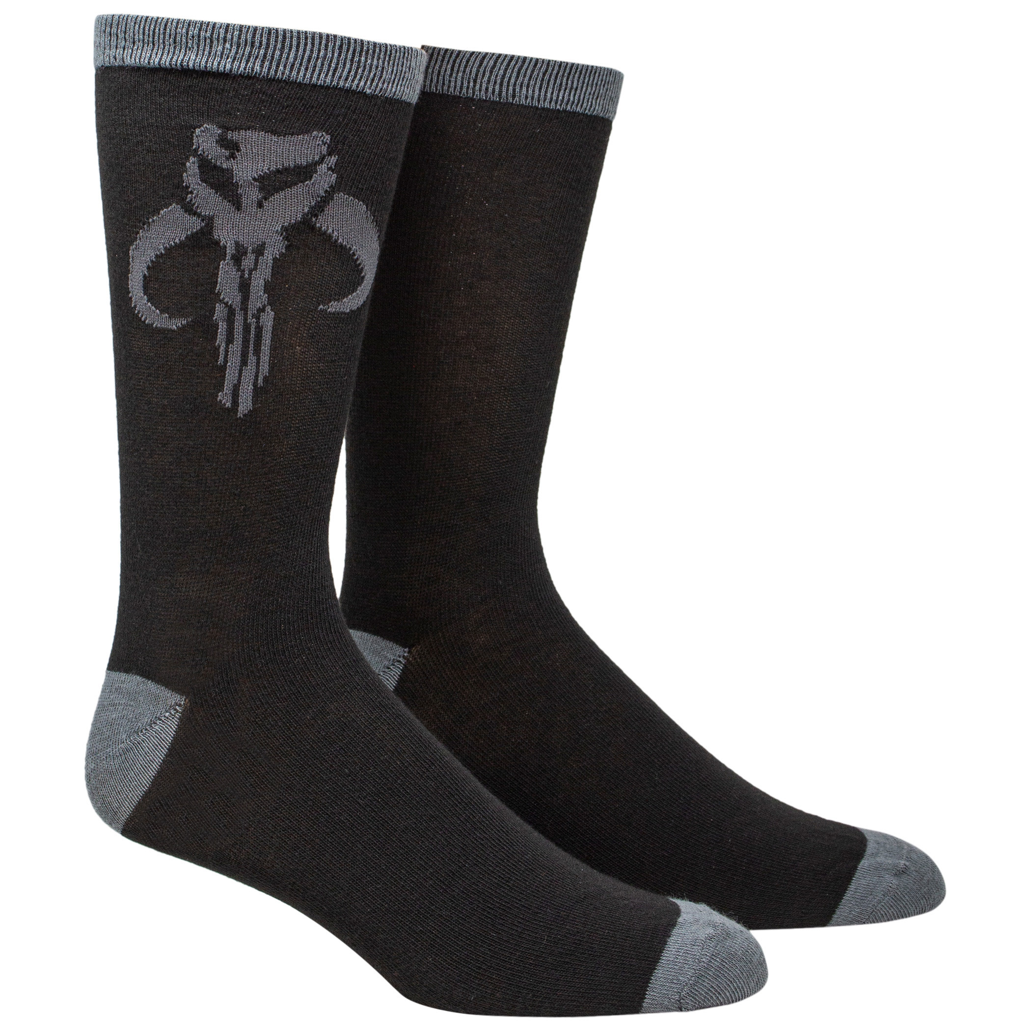 Star Wars The Mandalorian Mythosaur Sigil Crew Socks, Grey