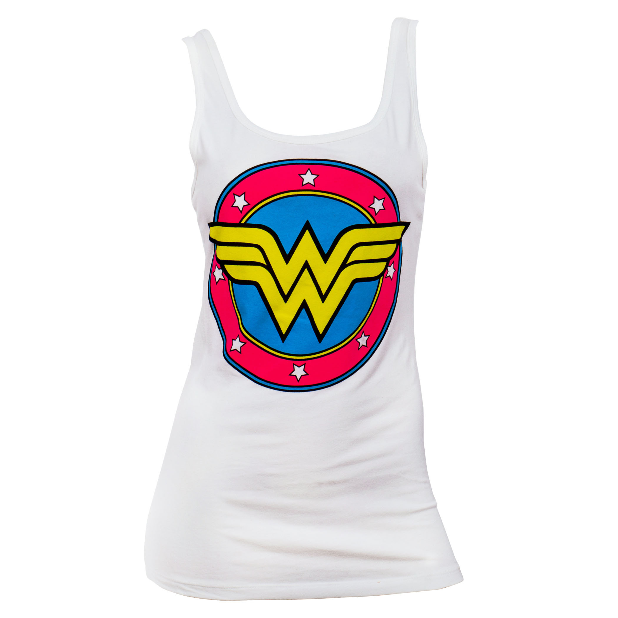 Wonder Women Comic Logo White Womens Tank Top, White