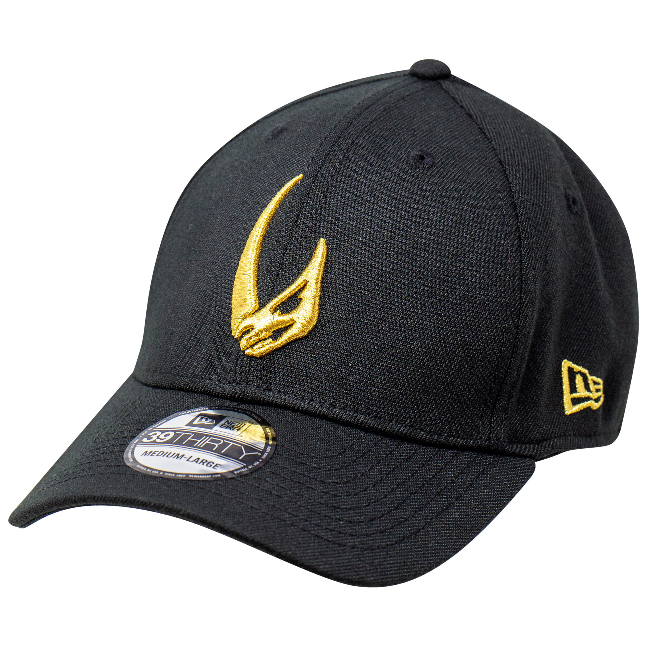 Star Wars The Mandalorian Mudhorn Sigil New Era 39Thirty Fitted Hat, Black