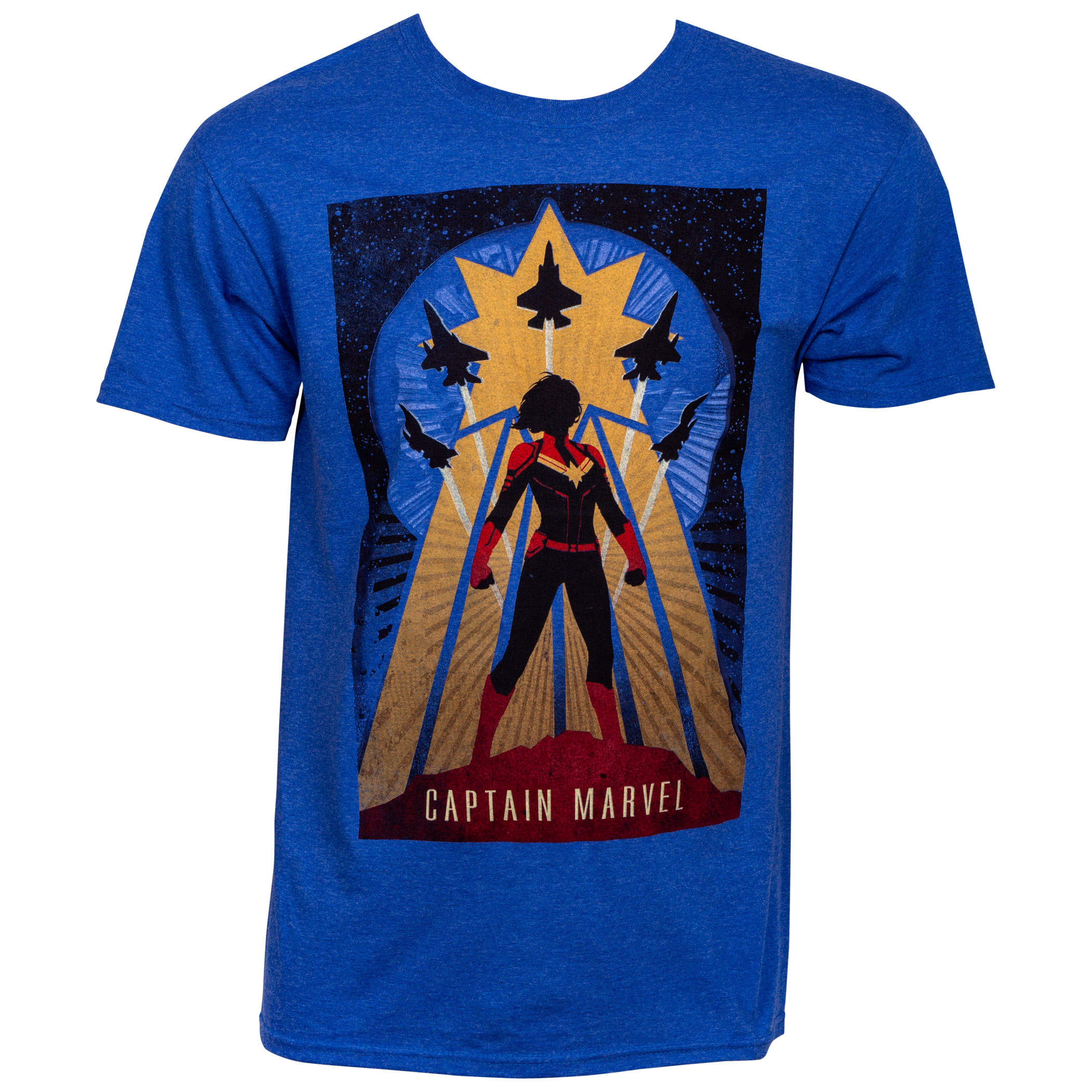 Captain Marvel Silhouette T-Shirt, Blue