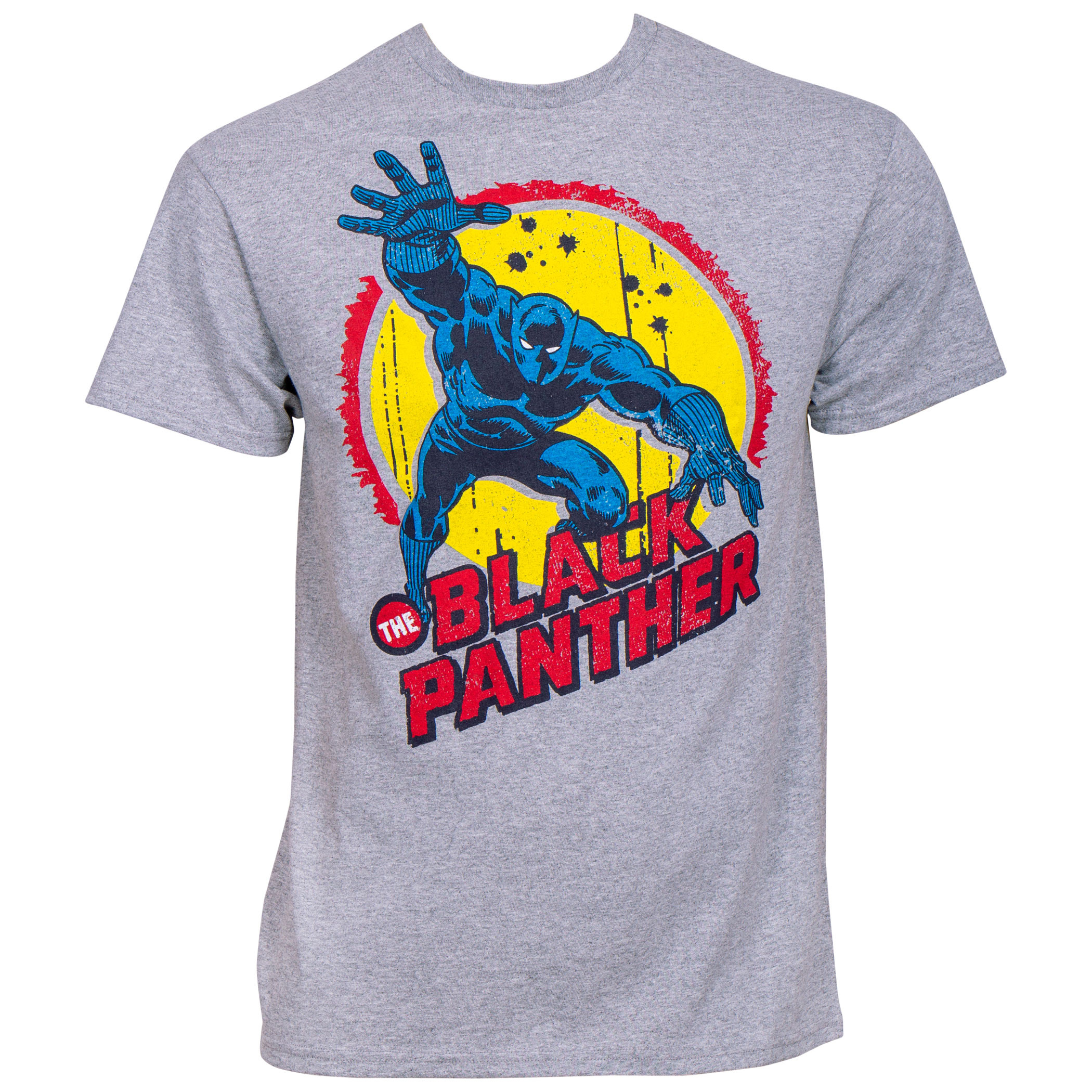 Black Panther Leap Vintage T-Shirt, Grey