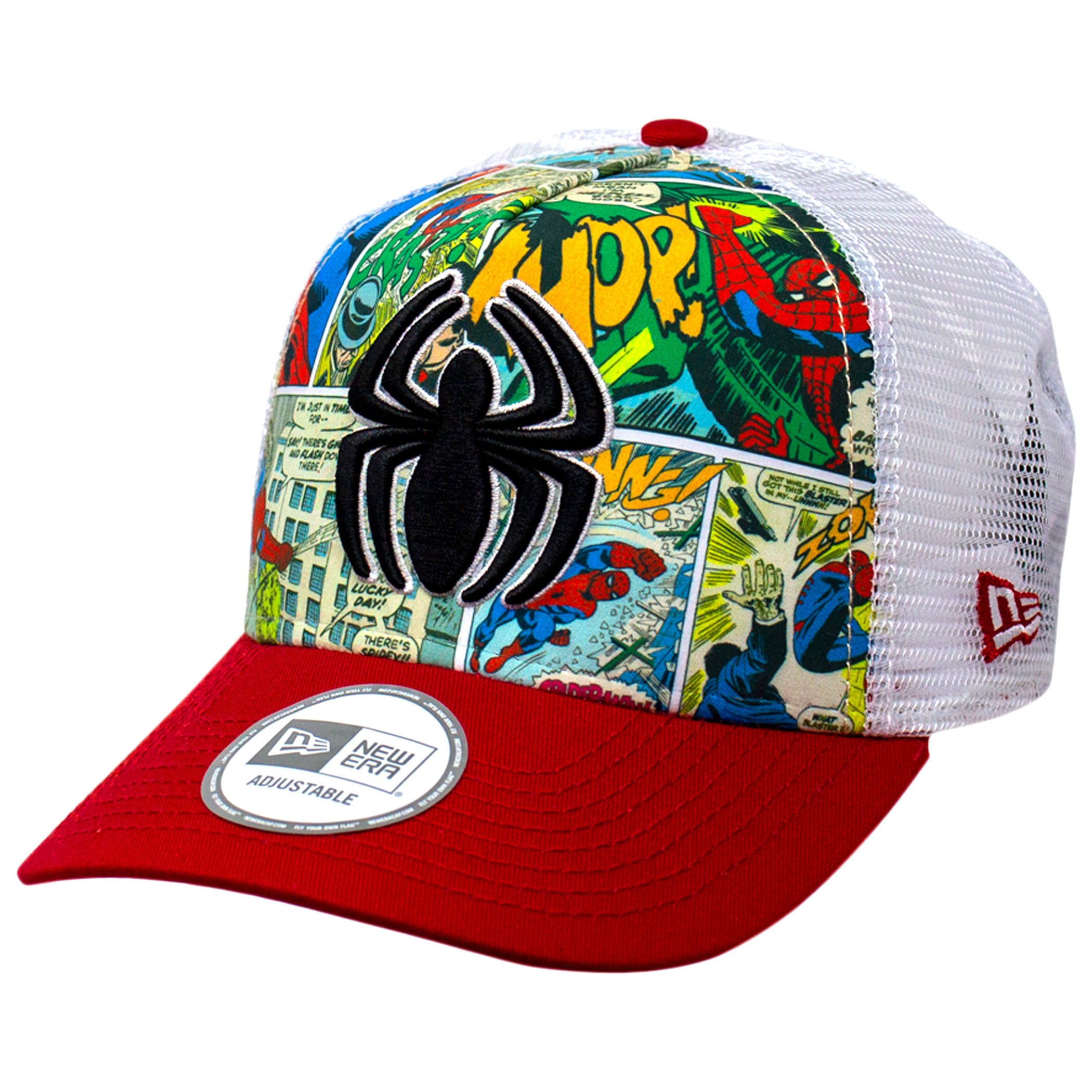 Spider-Man Comic Panel New Era Adjustable Trucker Hat, Multi-Color