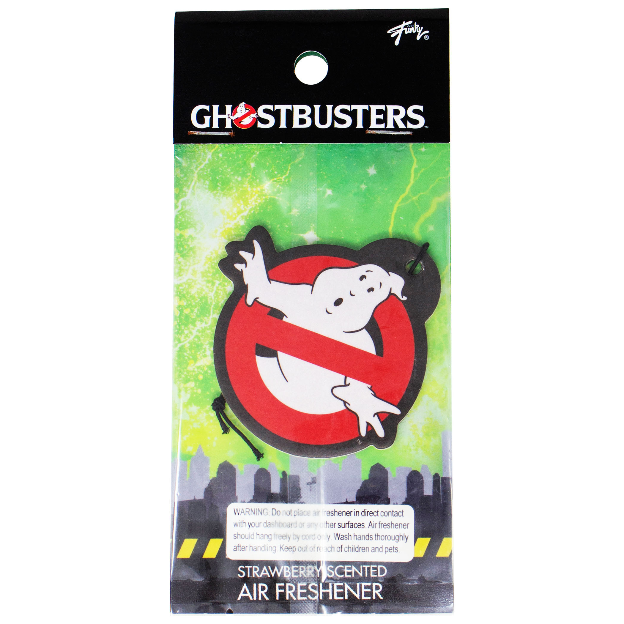 Ghostbusters Logo Strawberry Air Freshener, Black