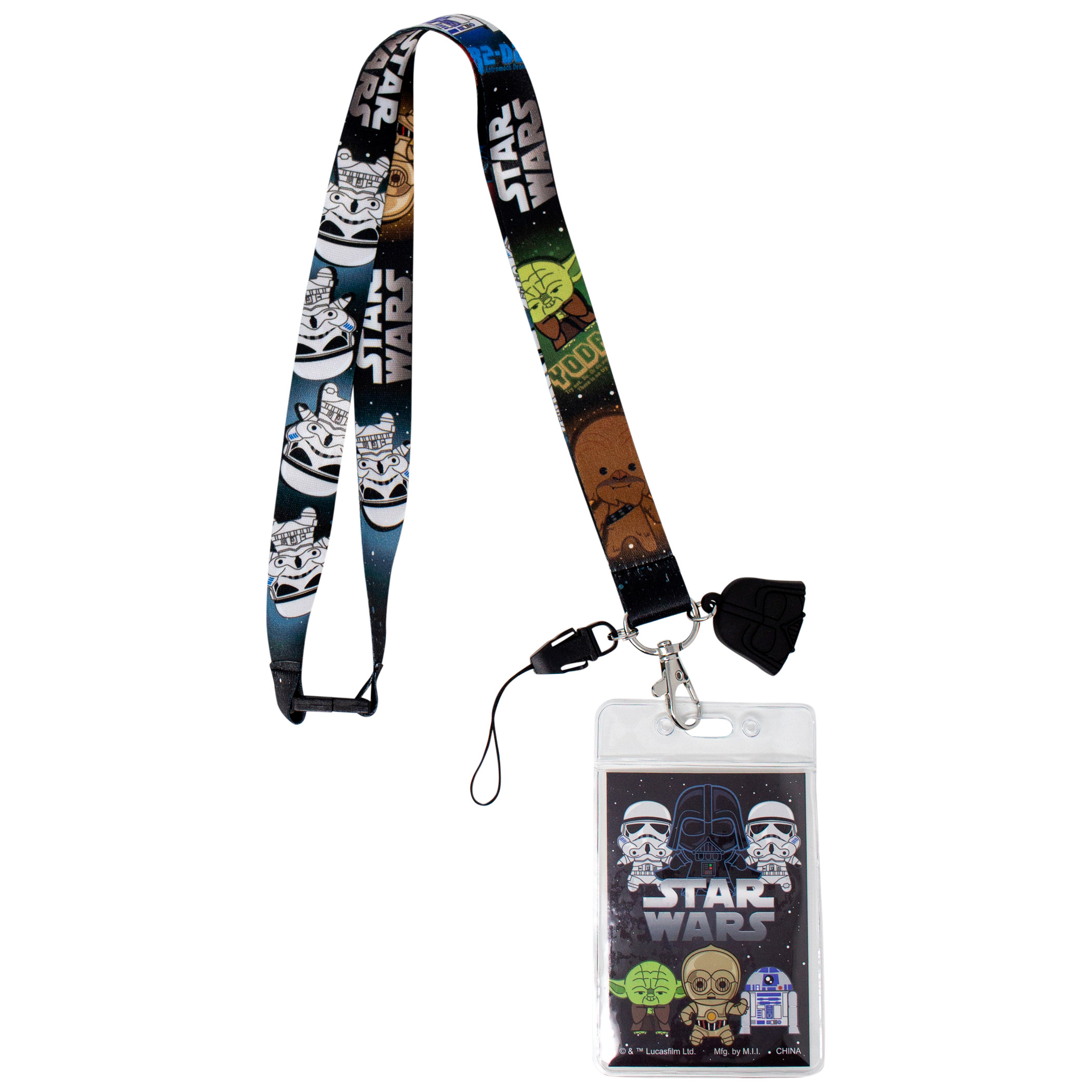 Star Wars Darth Vader Lanyard with ID Badge Holder and Dangle, Multi-Color