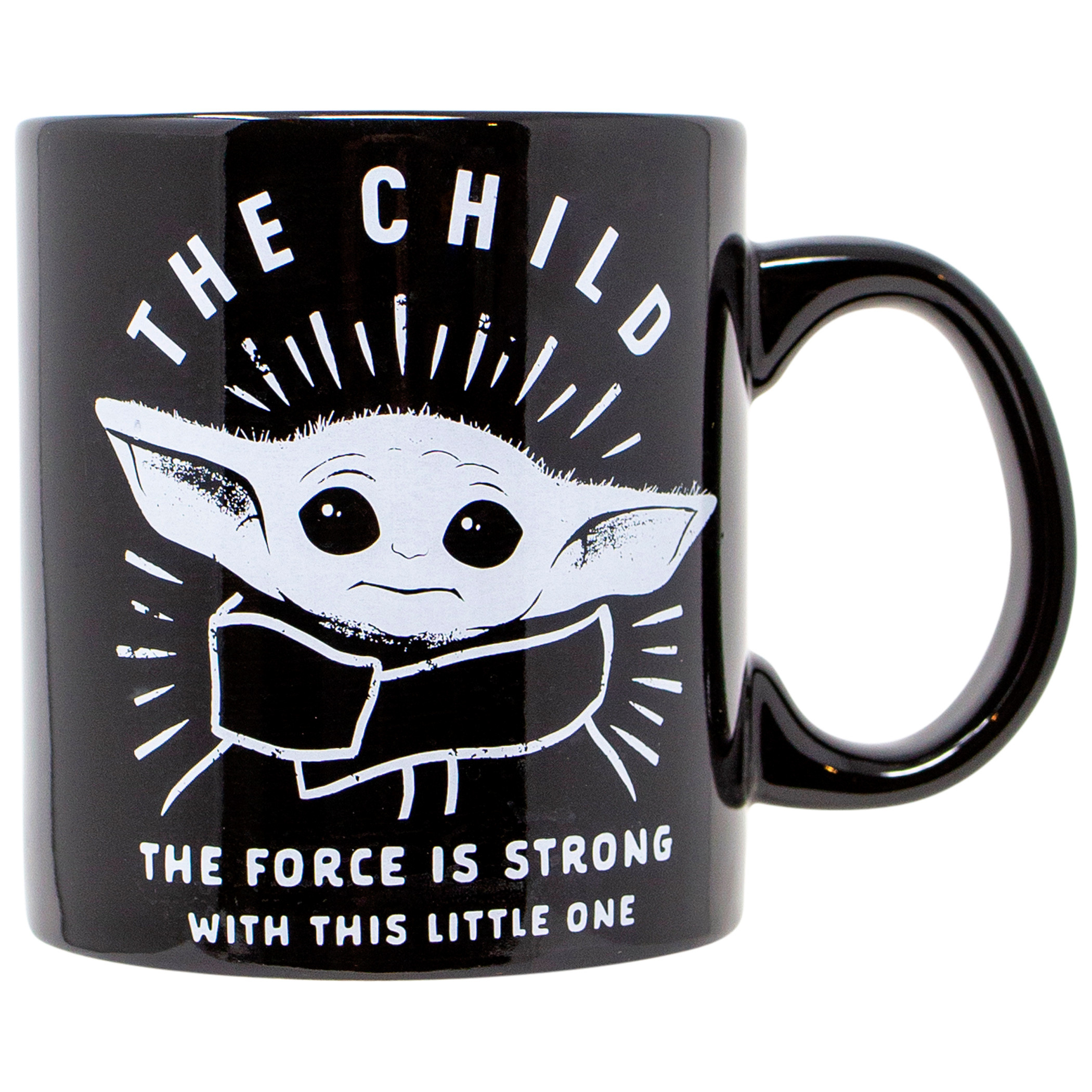 The Mandalorian The Child The Force is Strong 20 Ounce Mug, Black