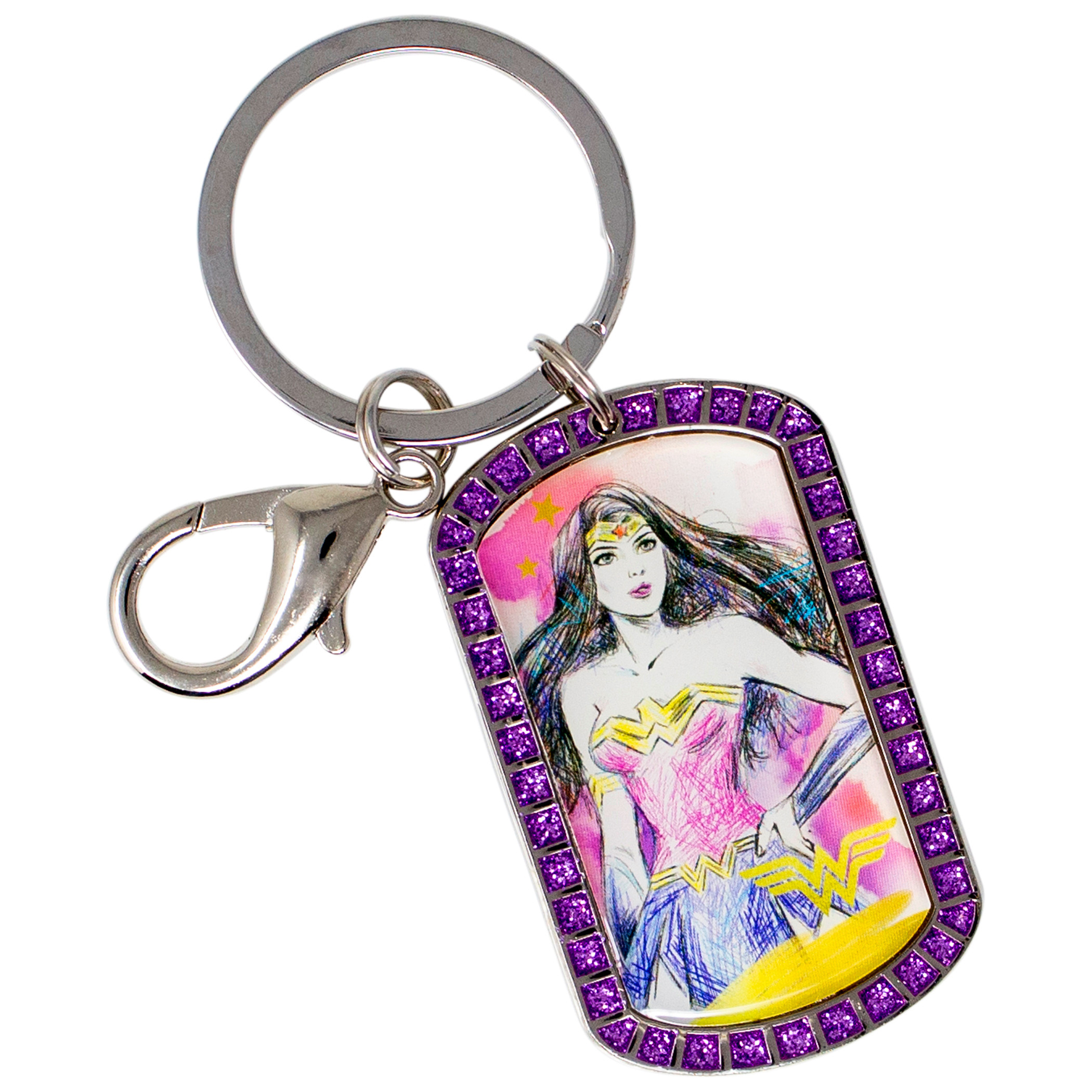 Wonder Women Photo Bling Keychain, Multi-Color