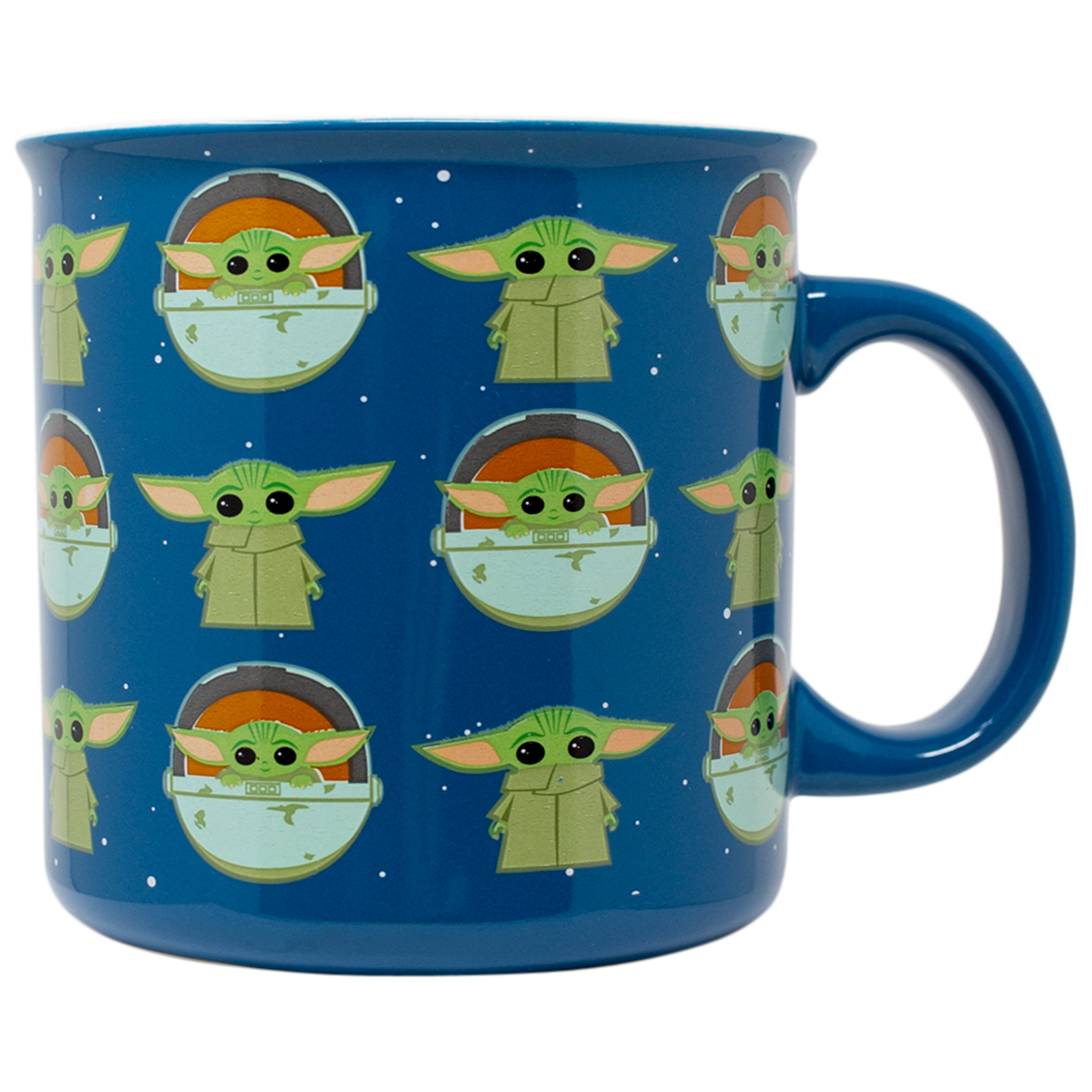The Mandalorian The Child Repeating Print 20 Ounce Mug, Blue