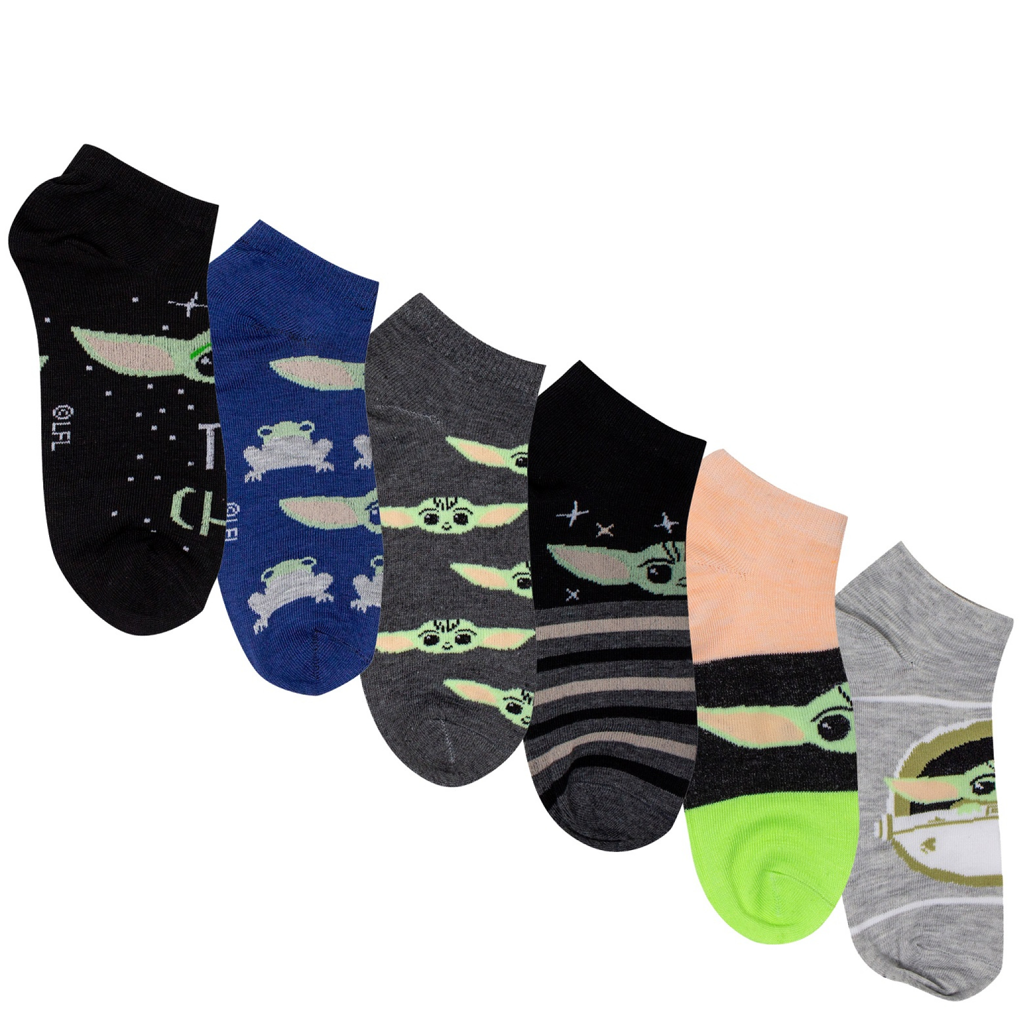Star Wars the Mandalorian The Child Women's 6-Pack Shorties Socks, Multi-Color