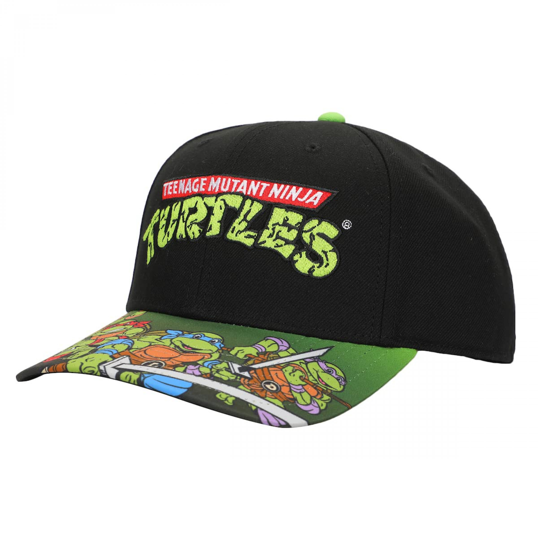 Teenage Mutant Ninja Turtles Group Pose Pre-Curved Bill Snapback, Multi-Color