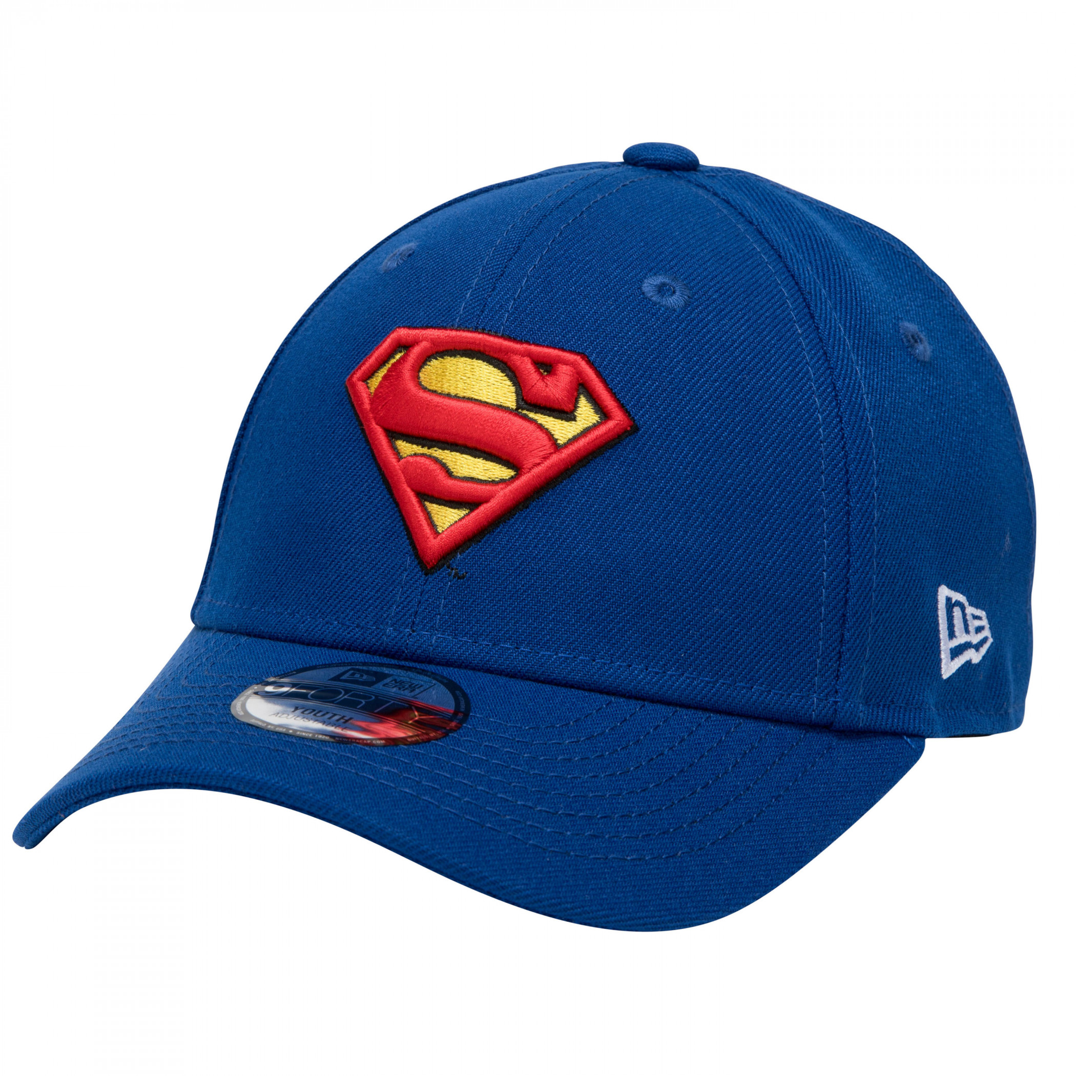 Superman Classic Logo Youth New Era 9Forty Adjustable Hat, Blue