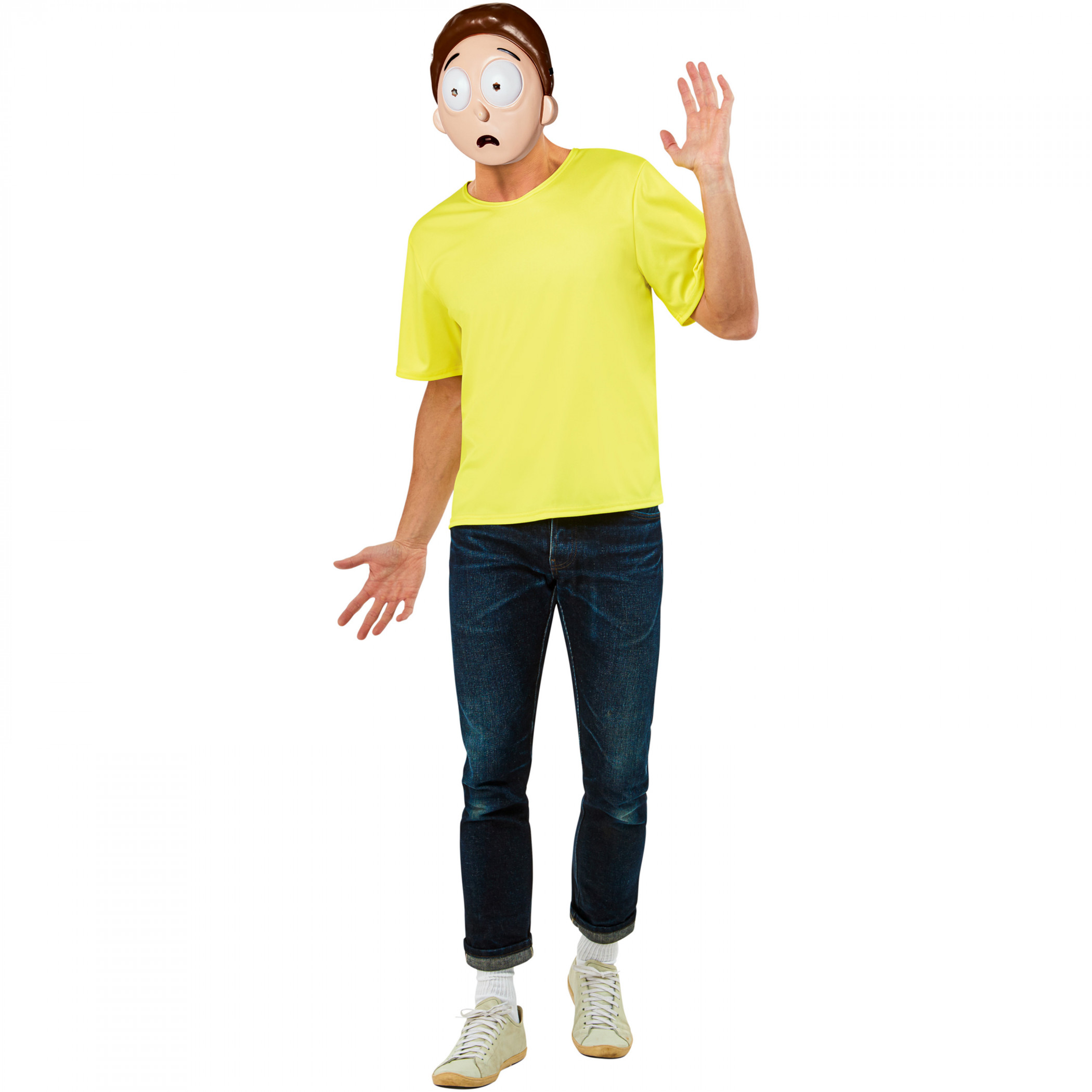 Rick and Morty - Morty Smith T-Shirt and 1/2 Mask, Multi-Color
