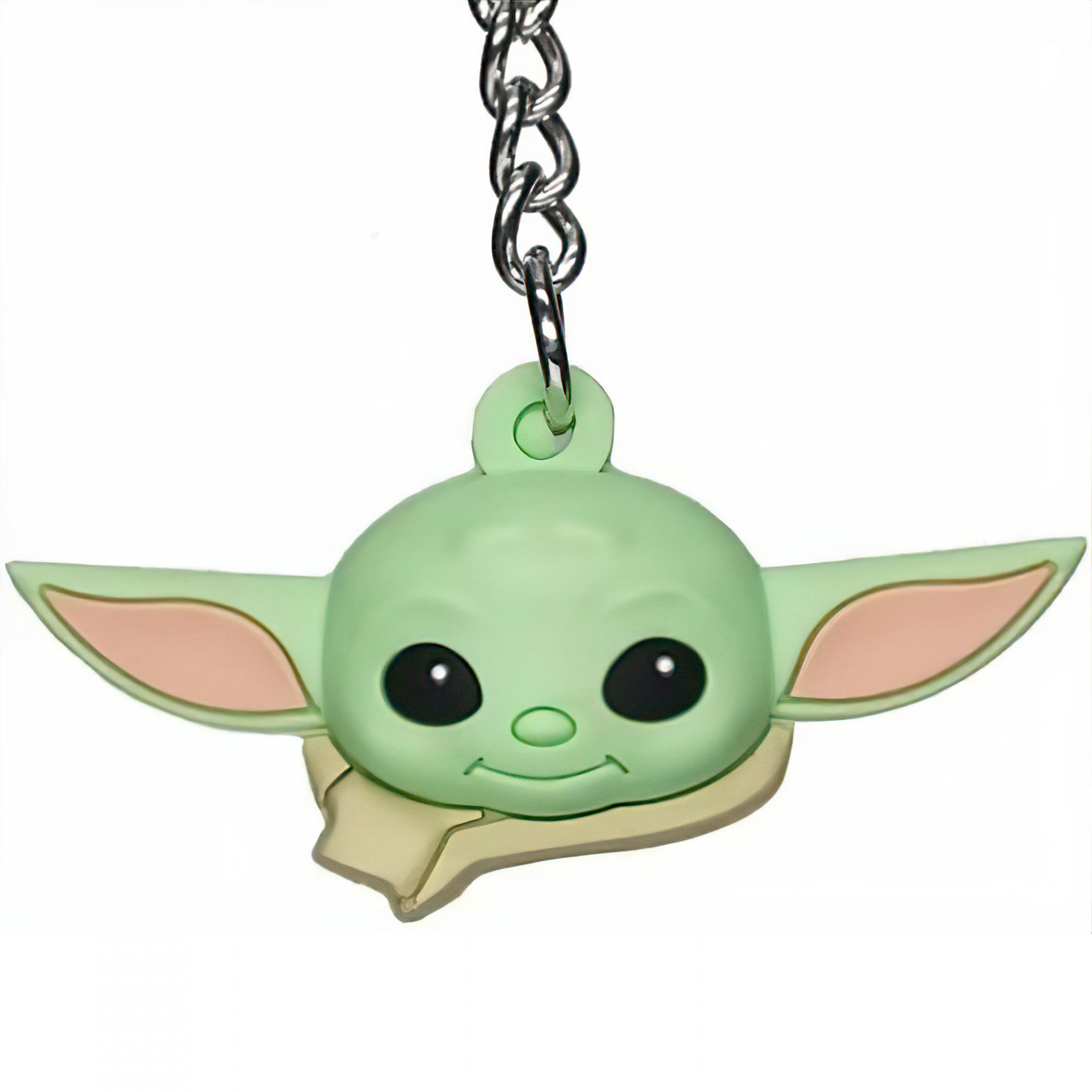 Star Wars The Mandalorian Grogu Face 3D Foam Ball Keychain, Green