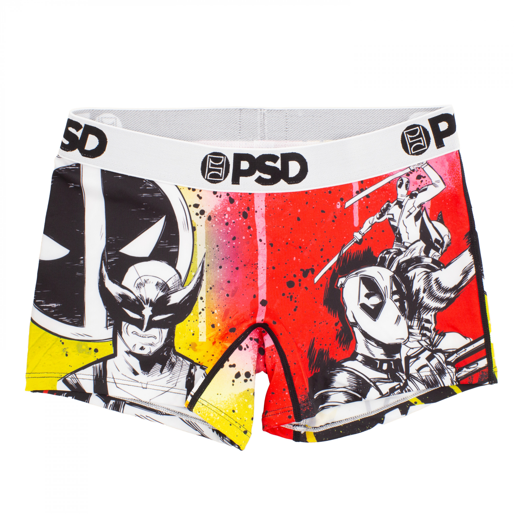 Deadpool and Wolverine Color Splash PSD Boyshorts Underwear, Multi-Color