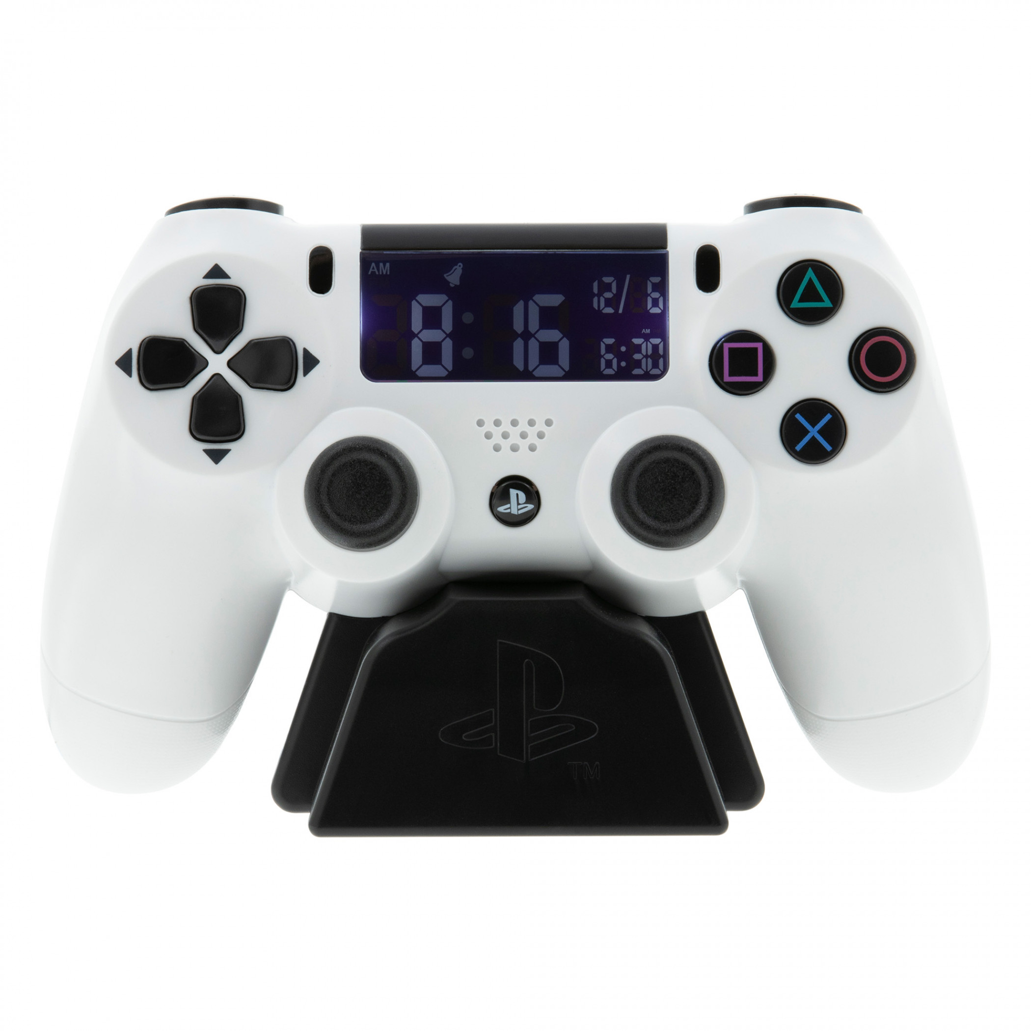 PlayStation Generation 4 Controller Shaped Digital Alarm Clock, White