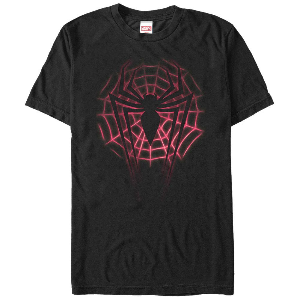 Spider-Man Web Logo Black Mens T-Shirt, Black