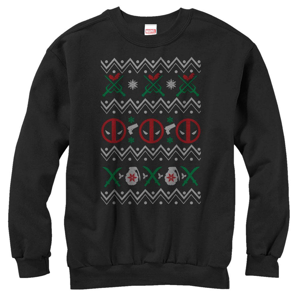 Deadpool Ugly Black Mens Long Sleeve T-Shirt, Black