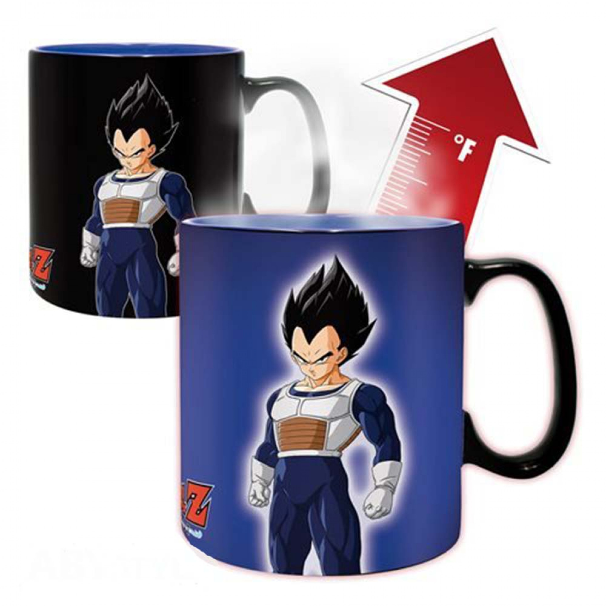 Dragon Ball Z Over 9000! Vegeta 11oz Heat Change Ceramic Mug, Black