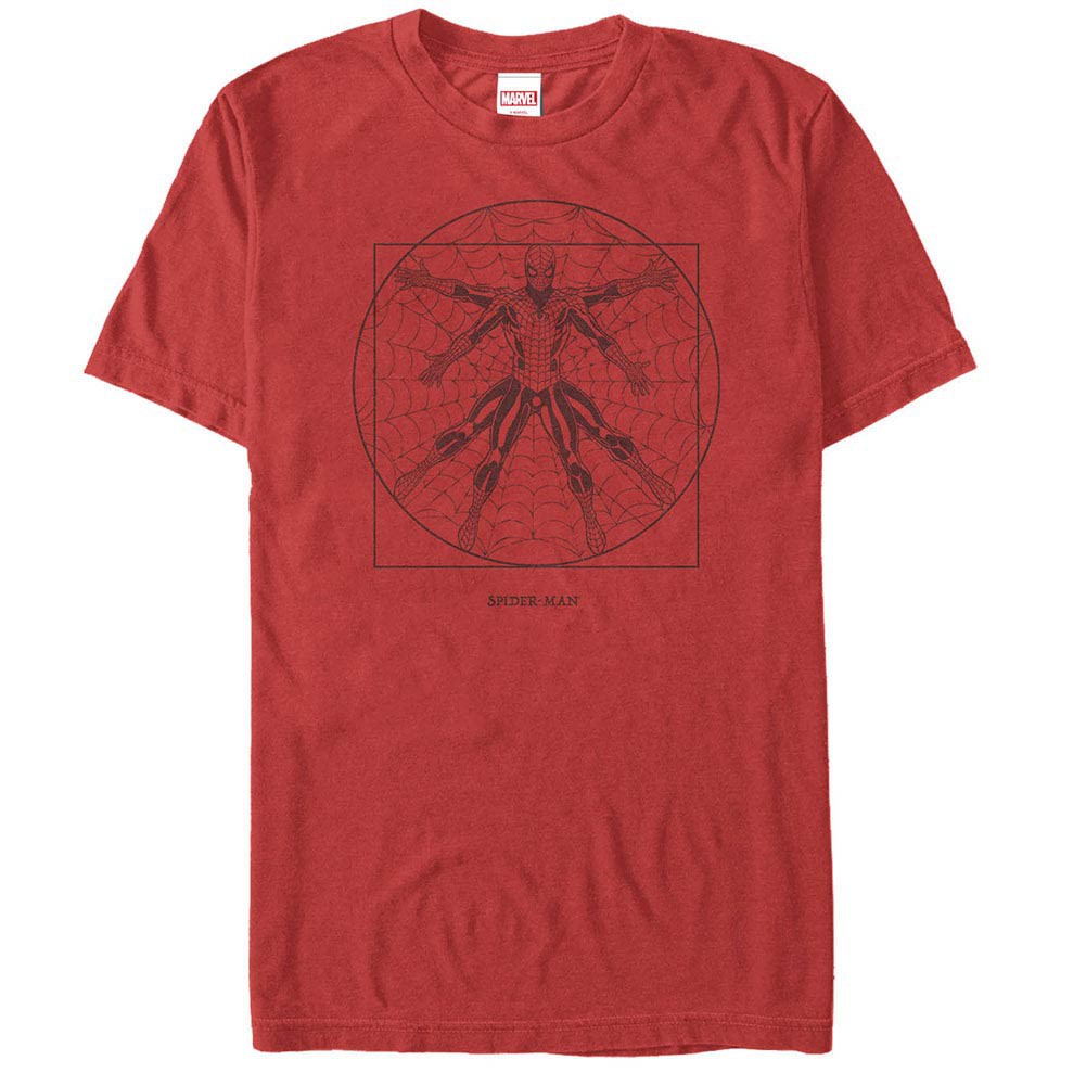 Spider-Man Vitruvian Spider Mens Red T-Shirt, Red