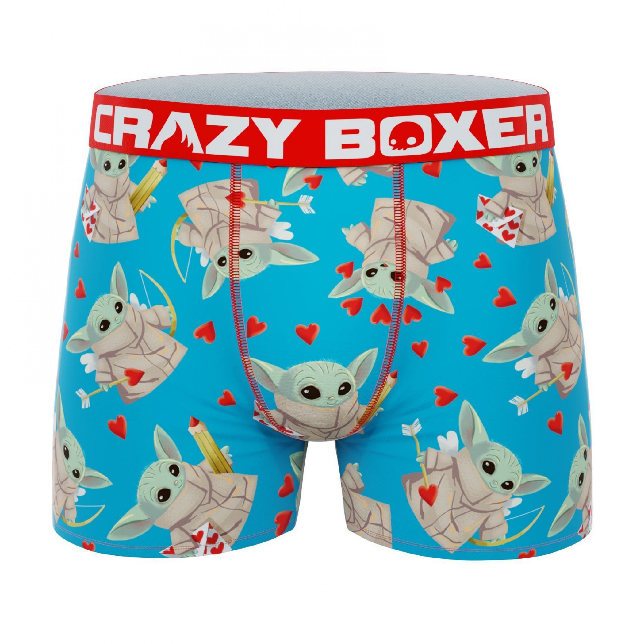 Star Wars The Mandalorian Grogu Be My Valentine Men's Crazy Boxer Briefs, Blue