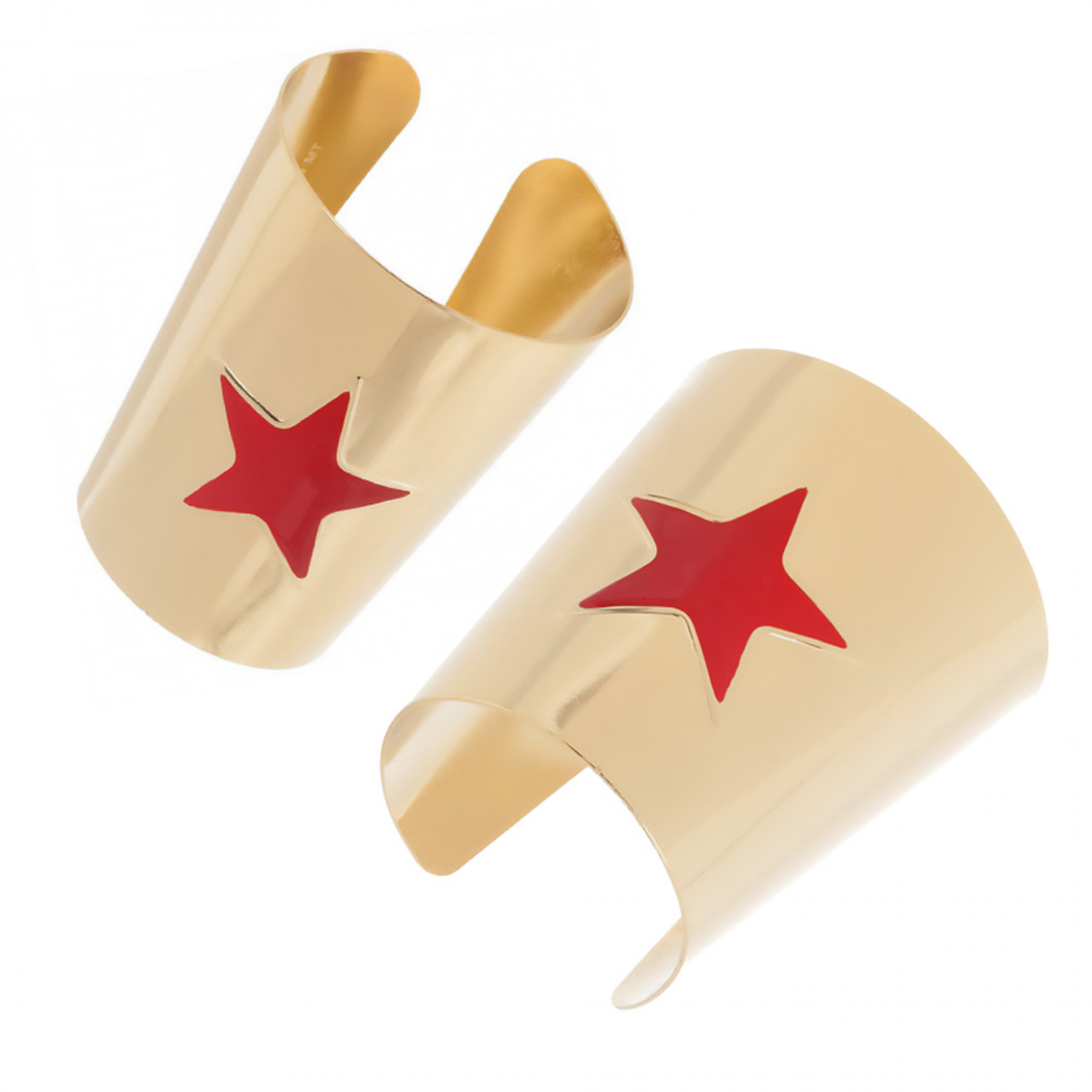 Wonder Woman Metal Costume Cuff Bracelet Set, Gold