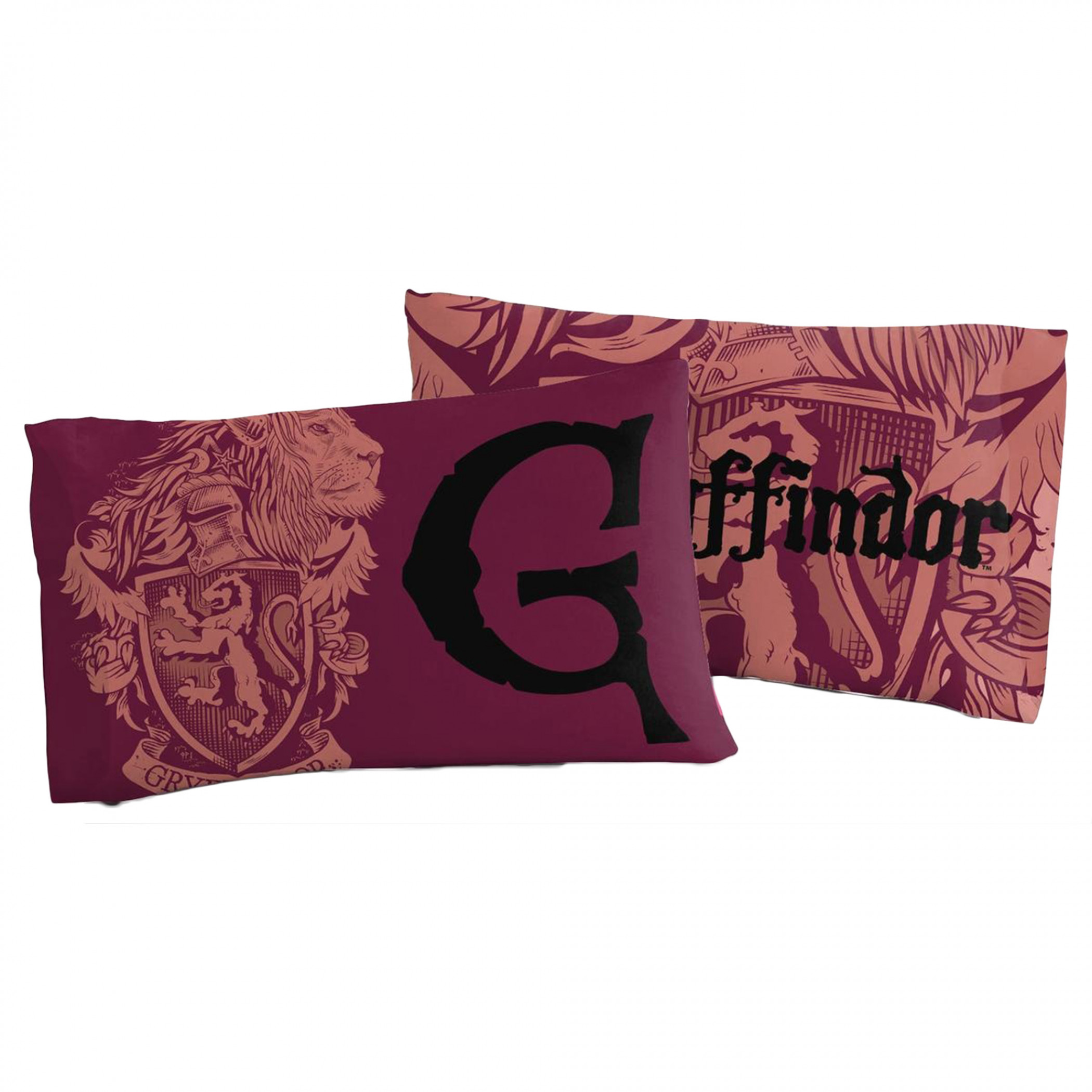 Harry Potter House of Gryffindor Double-Sided Pillow Case 1-Pack, Red