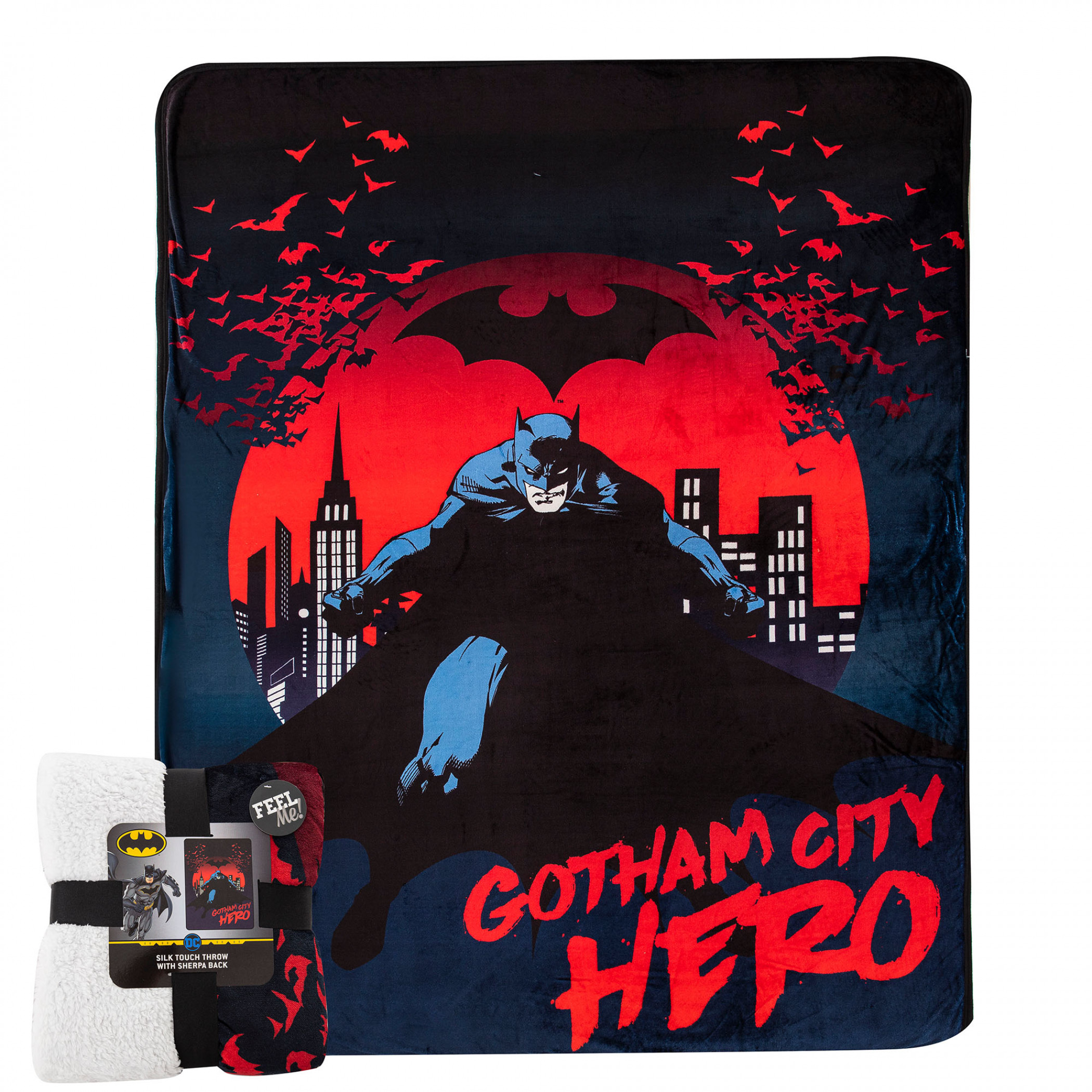 DC Comics Batman Gotham City Hero 60'x80' Silk Touch Throw Blanket, Multi-Color