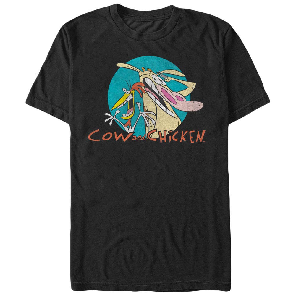 Cow & Chicken Cow Chicken Badge Black T-Shirt