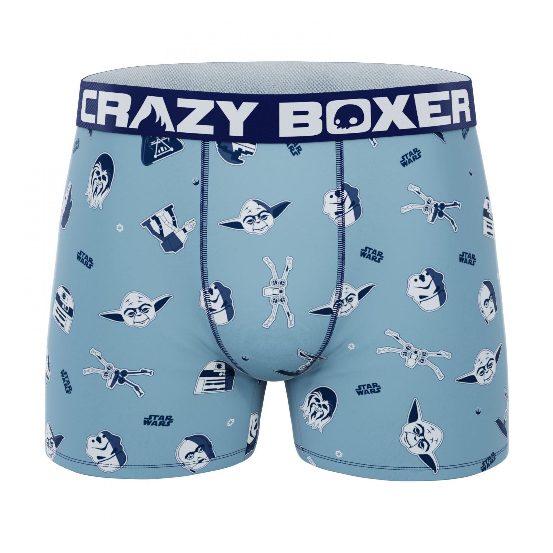 Crazy Boxer Star Wars Original Trilogy Faces All Over Print Men's Boxer Briefs, Blue