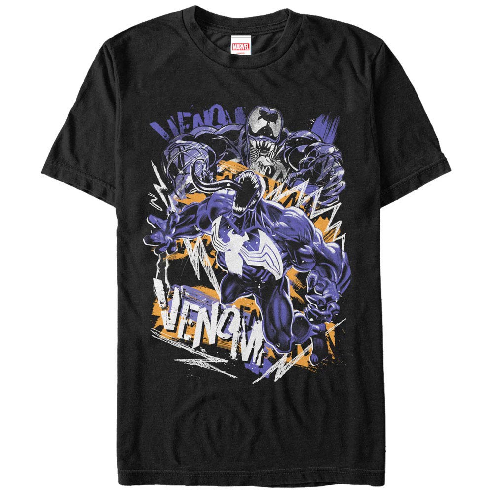 Spider-Man Venom Speckles Mens Black T-Shirt