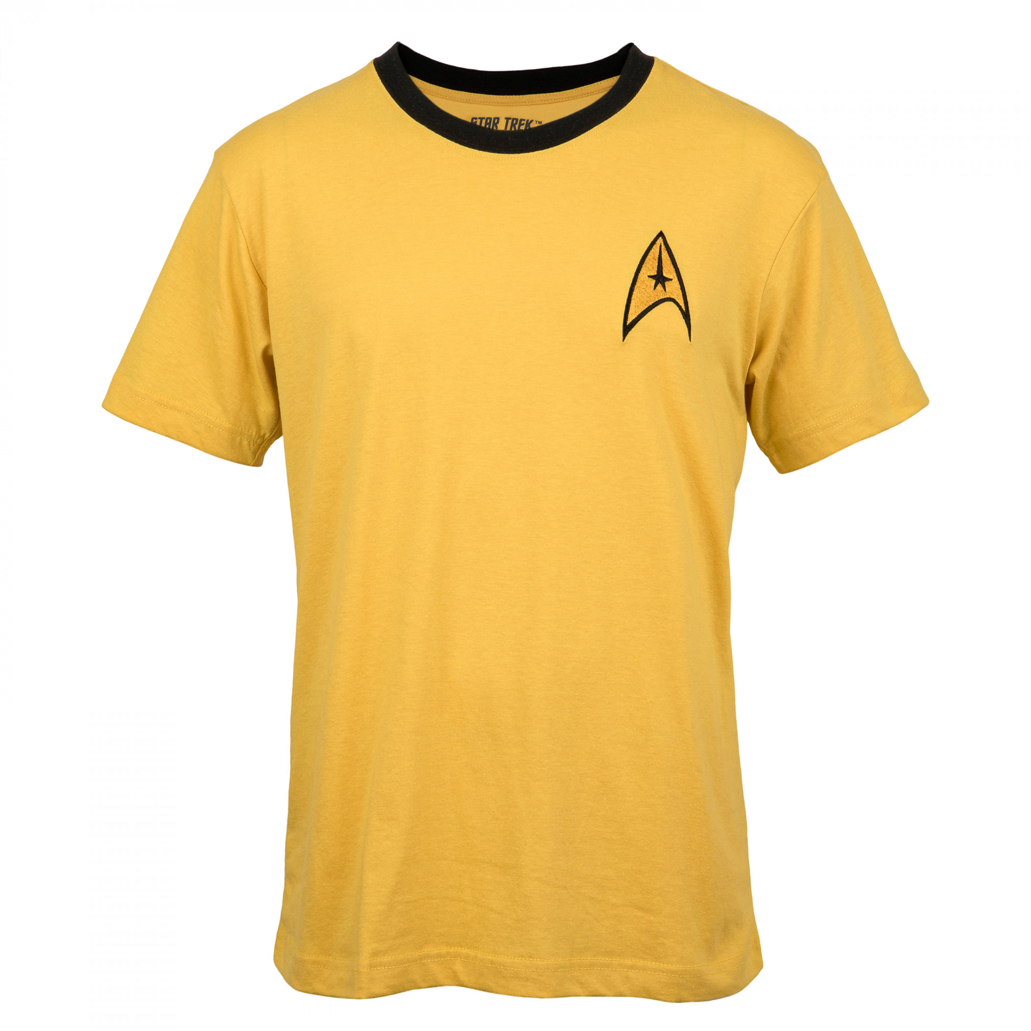 Star Trek Captain Kirk Badge T-Shirt, Yellow