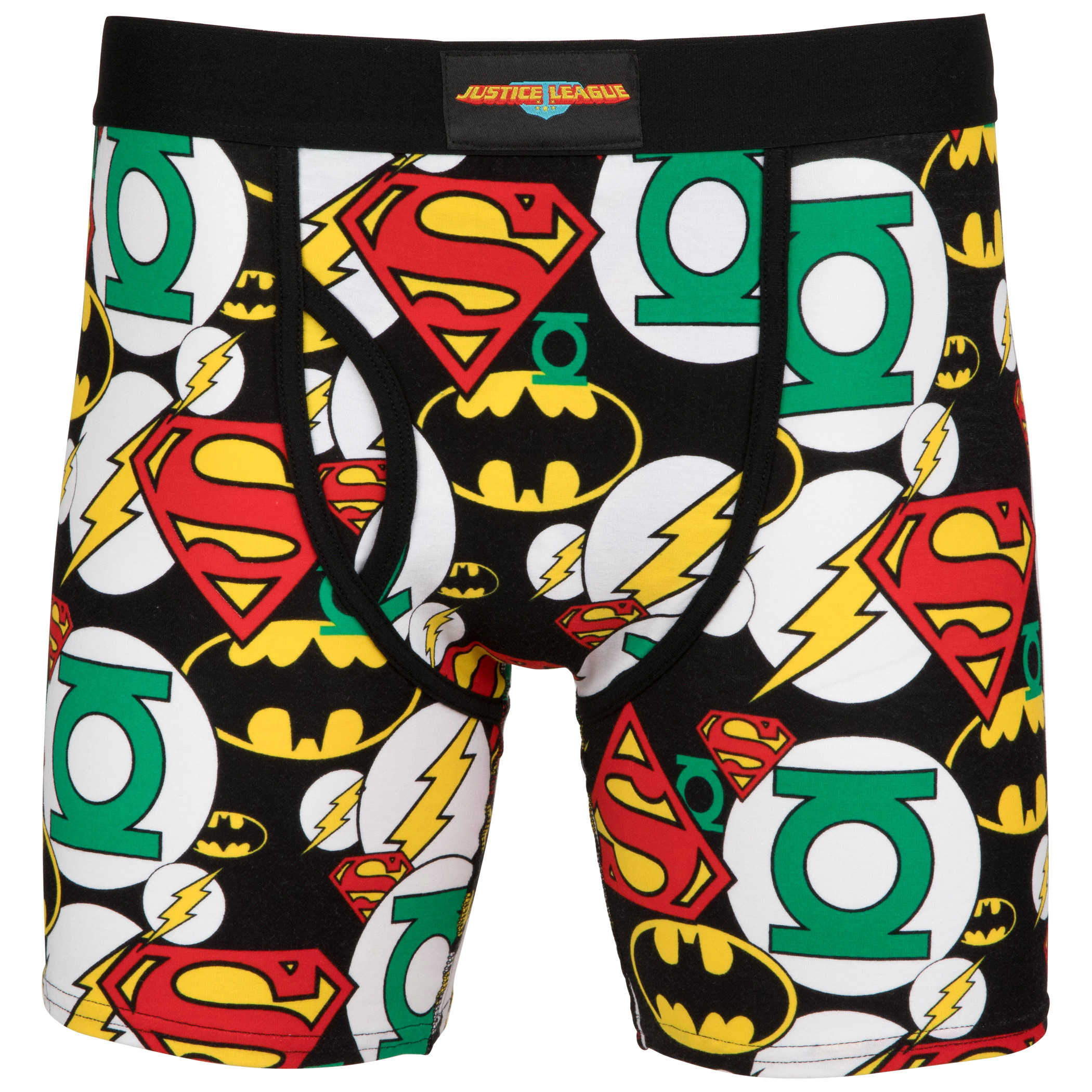 Justice League Symbols All Over Print Boxers Briefs, Multi-Color