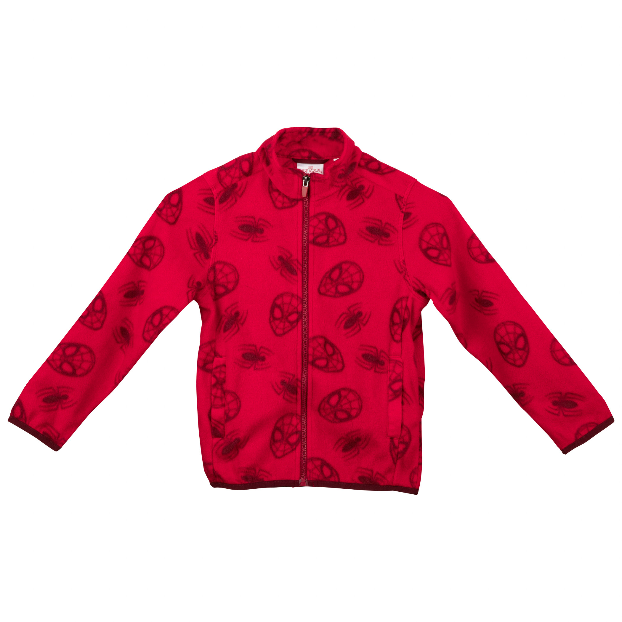 Spider-Man Mask All Over Print Fleece Kids Coat, Red