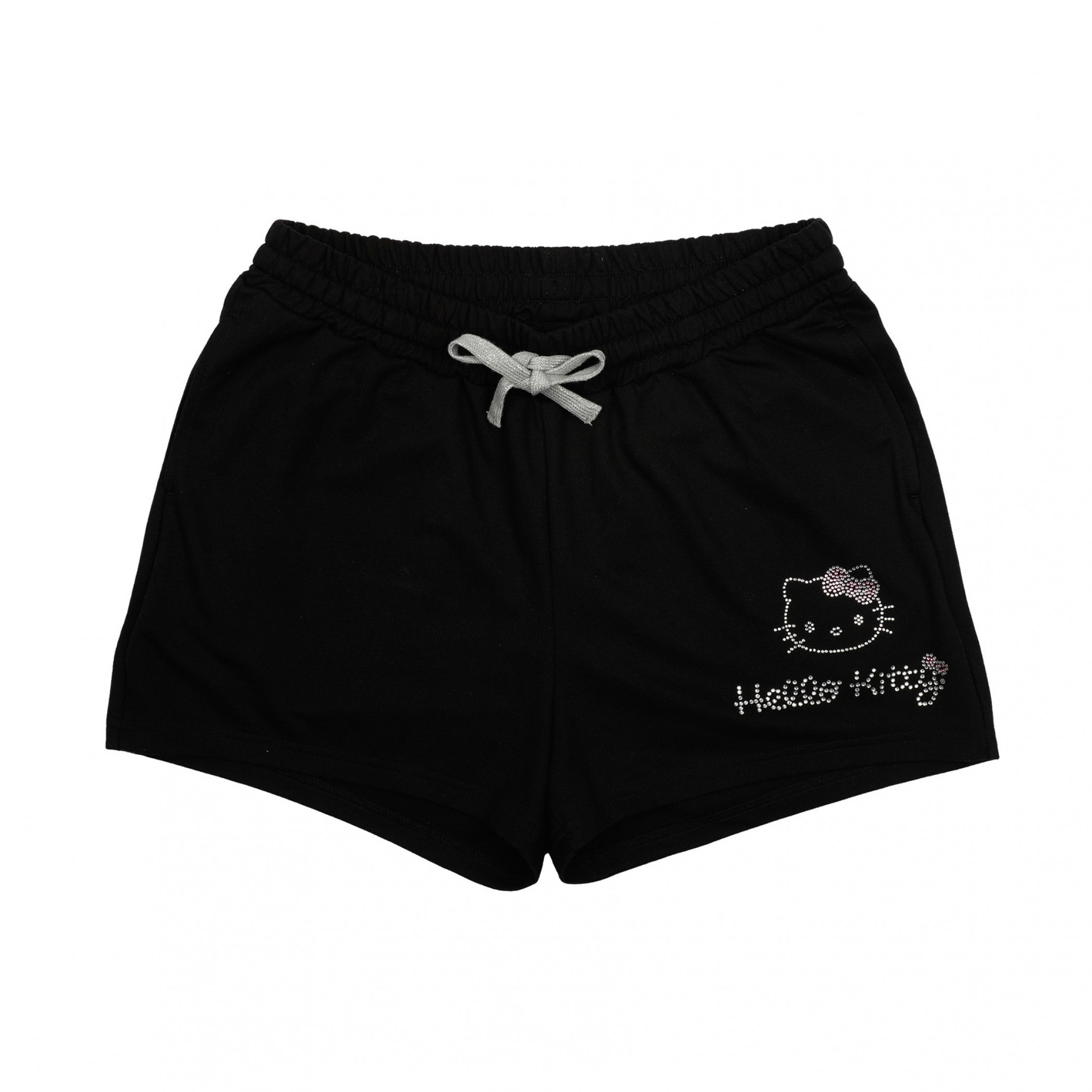 Hello Kitty Rhinestone Sweat Shorts, Black