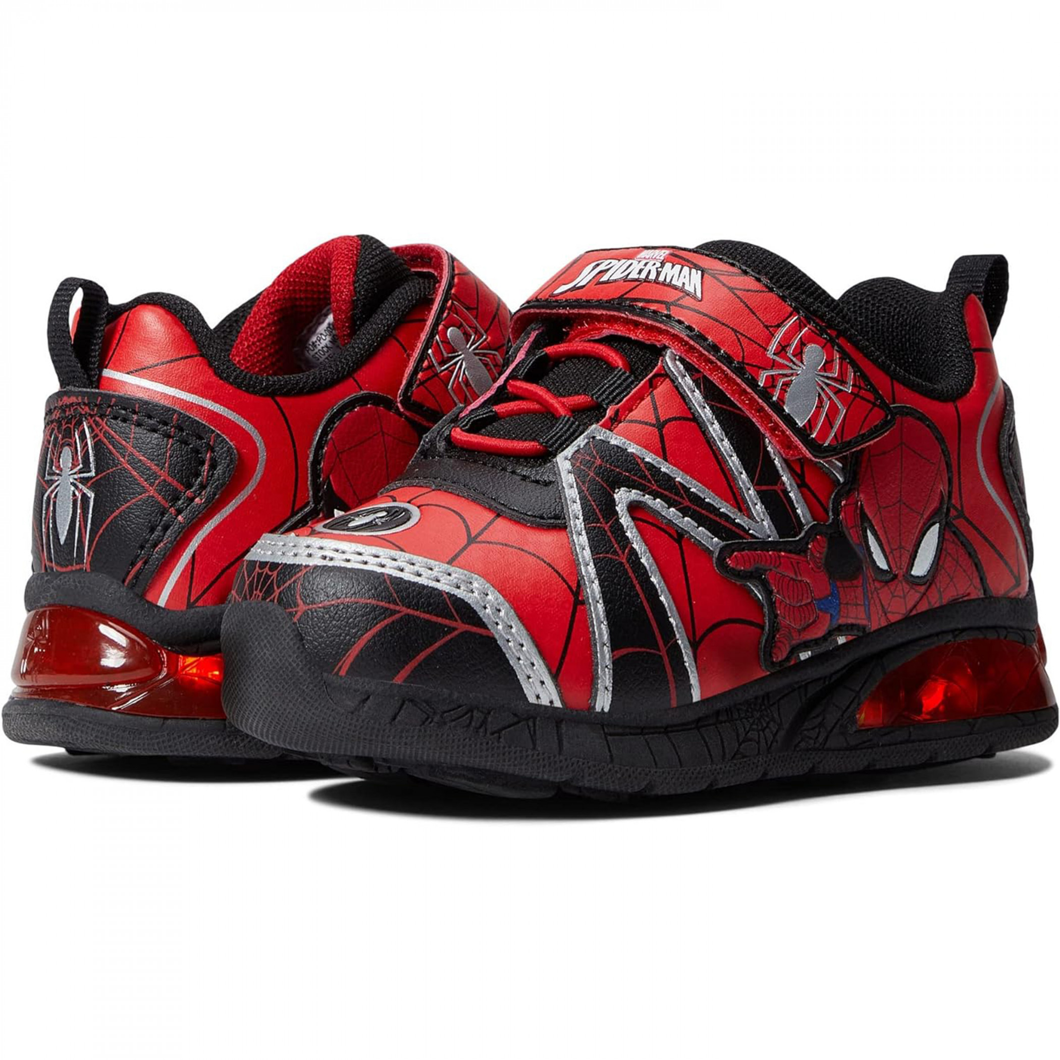 Spider-Man Web Swing Boy's Light-Up Sneakers, Red