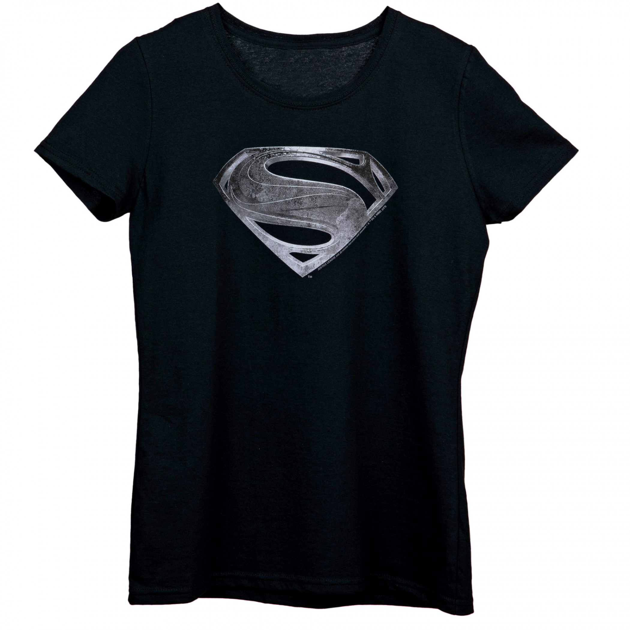 Superman Justice League Style Logo Women's T-Shirt, Black
